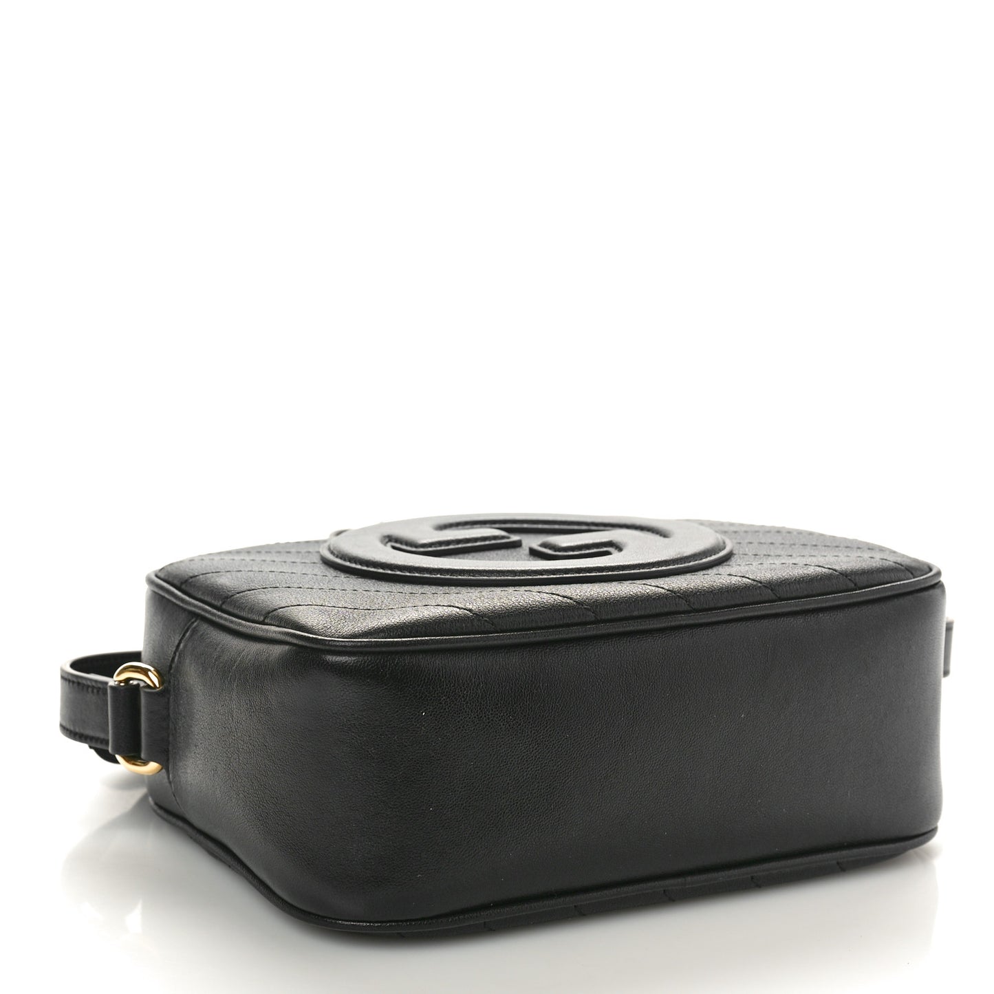 Sakai Be Green Calfskin Diagonal Stitched Small Blondie Shoulder Bag Black