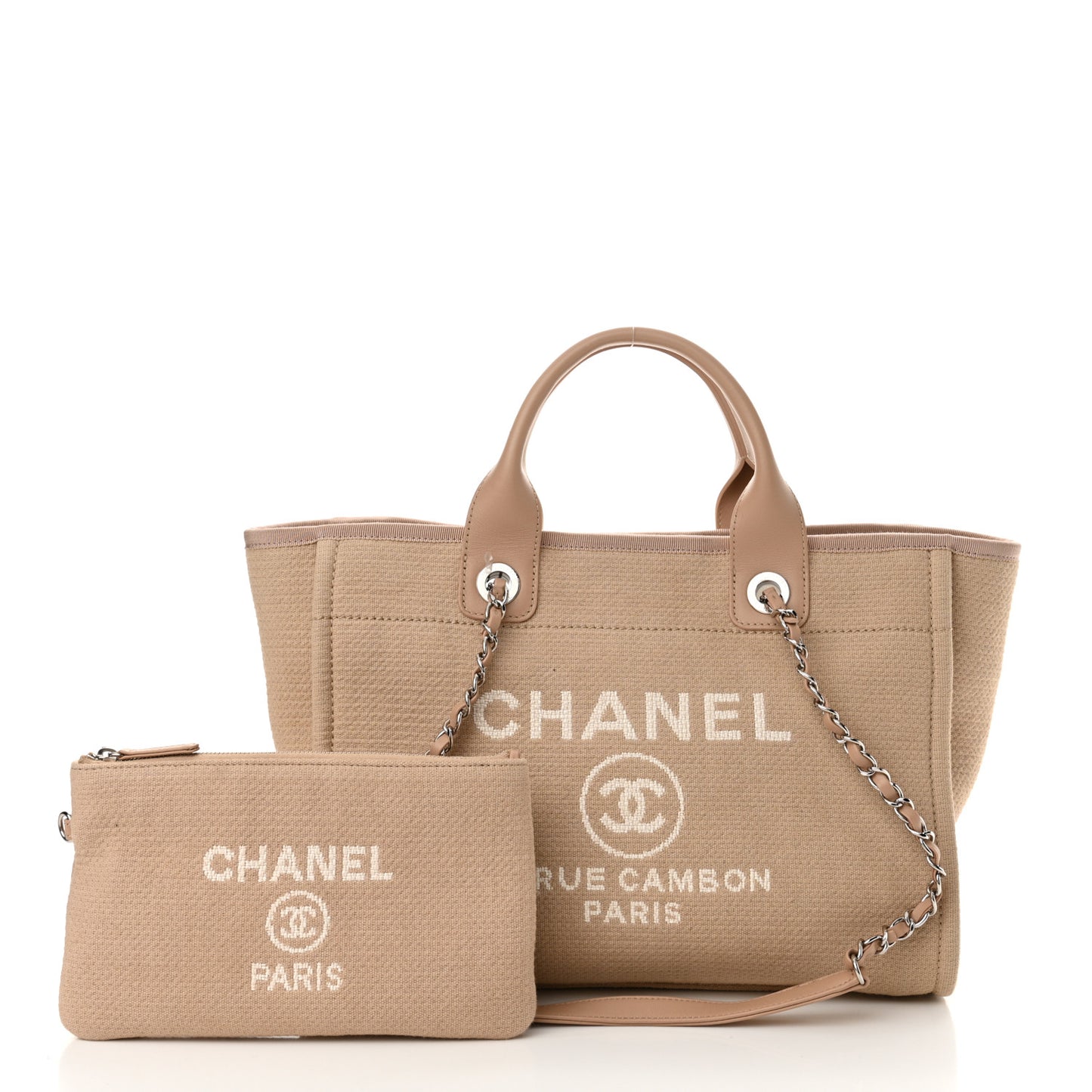 Mixed Fibers Small Deauville Tote Beige