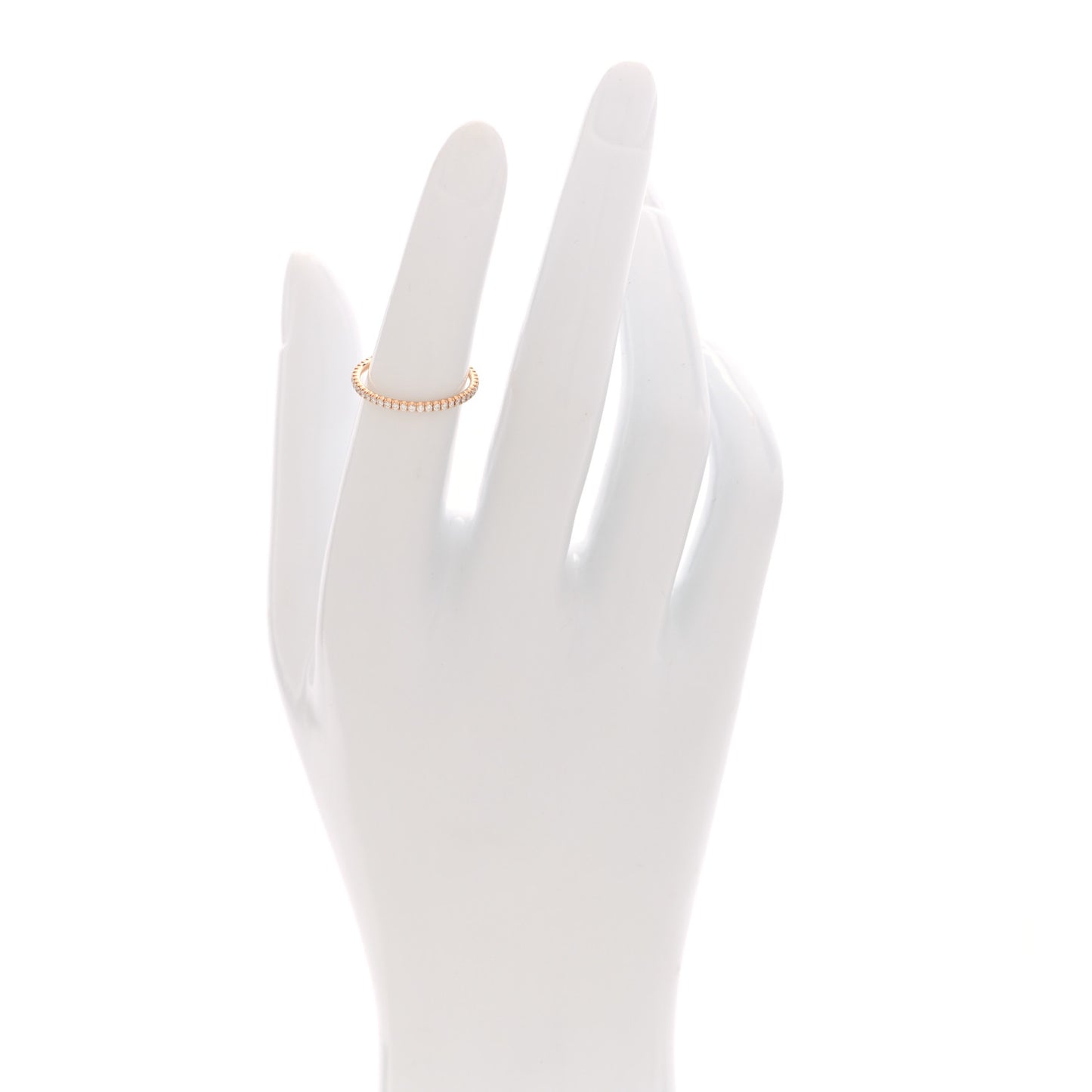 18K Pink Gold Diamond 1.5mm Etincelle de Cartier Wedding Band Ring 50 5.25