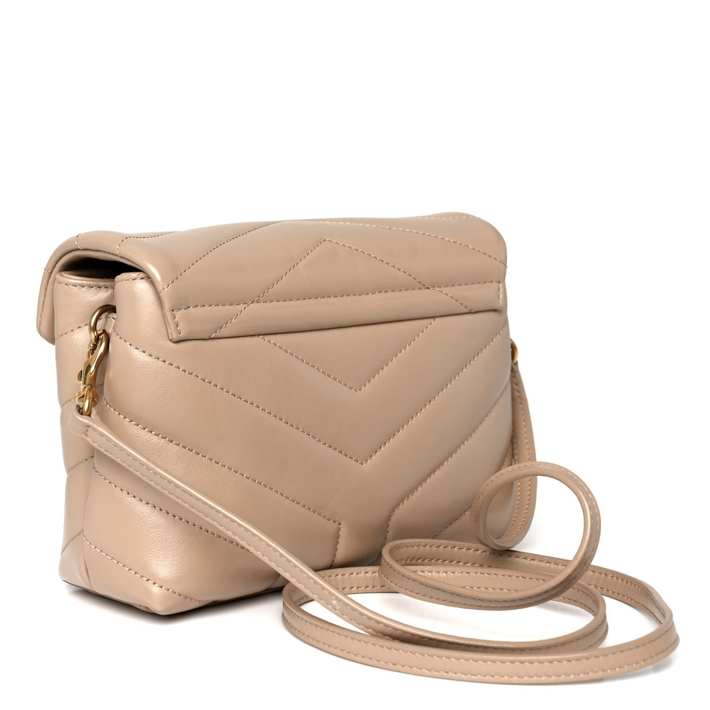 Calfskin Y Quilted Monogram Toy Loulou Crossbody Bag Dark Beige