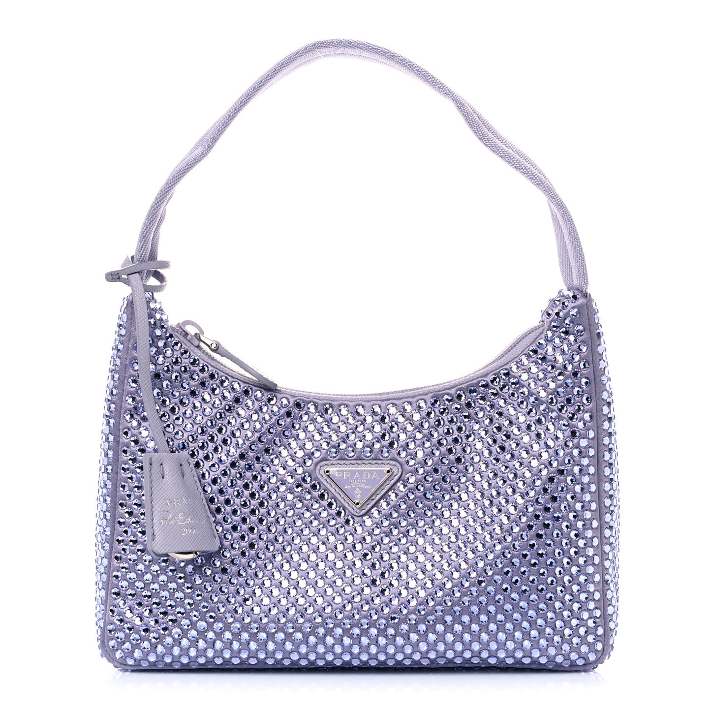 Satin Crystal Mini Re-Edition 2000 Bag Glicine