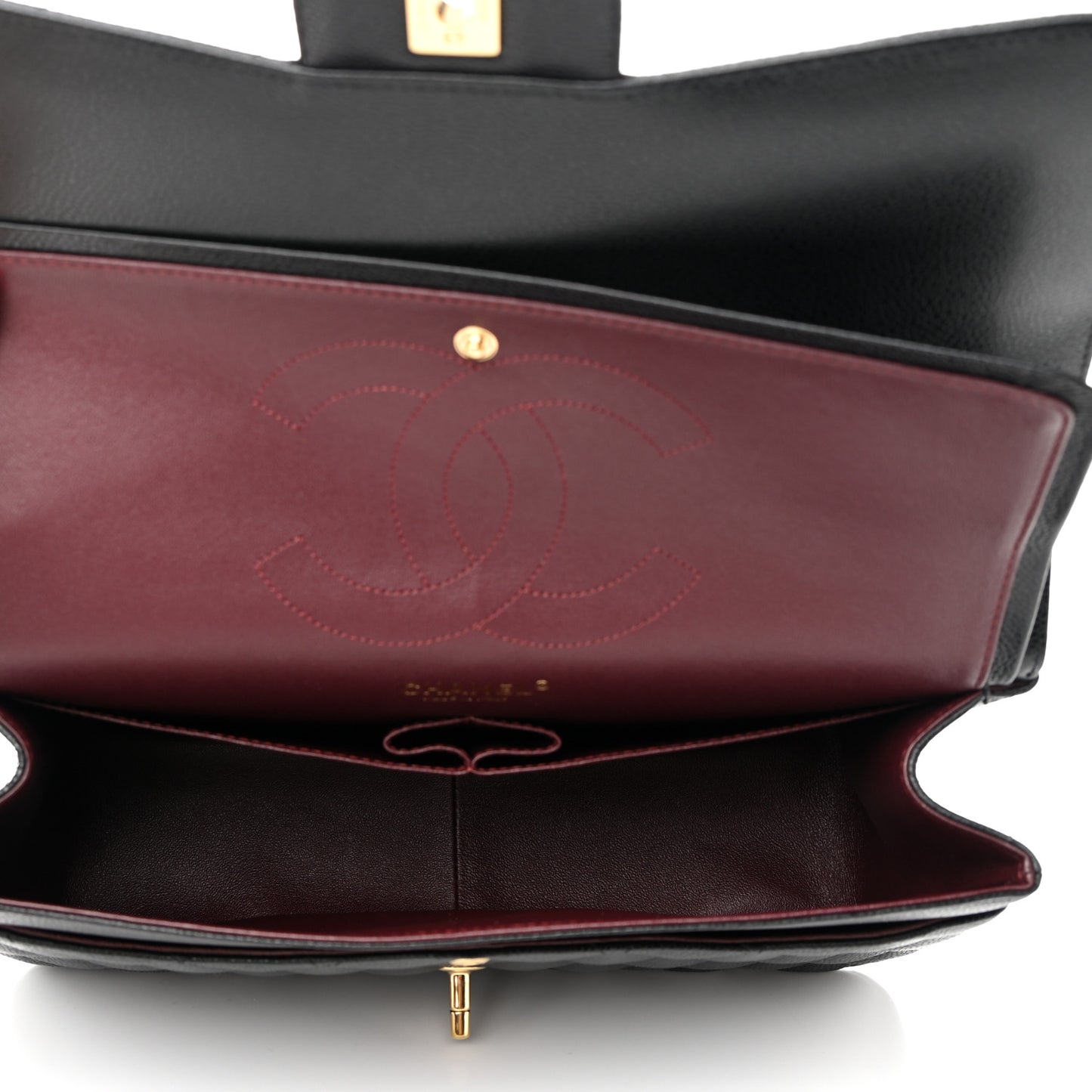 Caviar Quilted Jumbo Double Flap Black