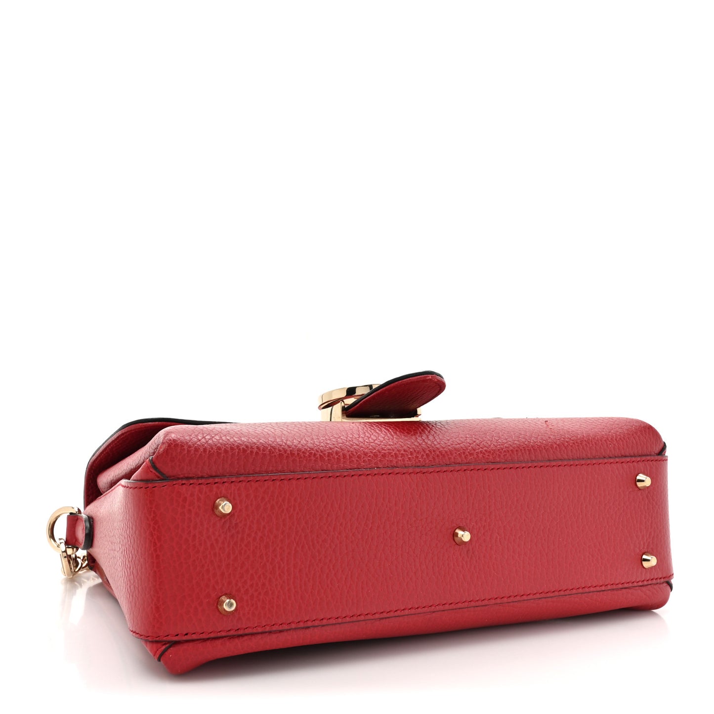 Dollar Calfskin Interlocking G Top Handle Shoulder Bag Red