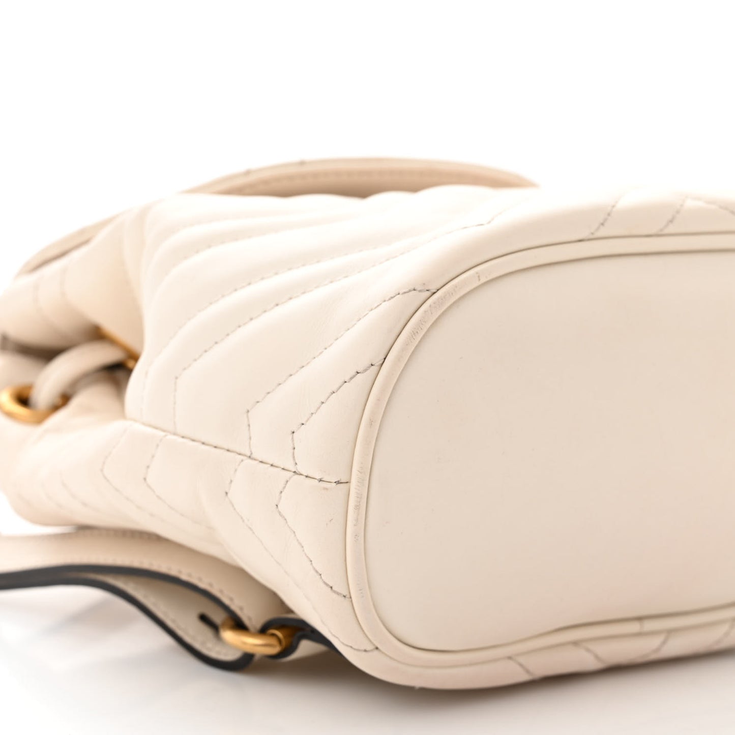 Calfskin Matelasse GG Marmont Flap Backpack White