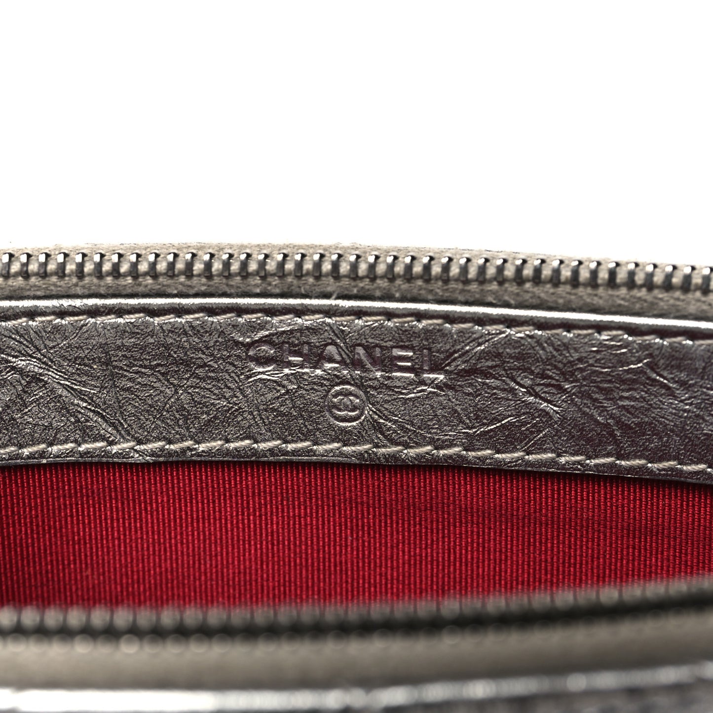 Metallic Lambskin Calfskin Quilted Small Gabrielle Clutch With Chain Silver