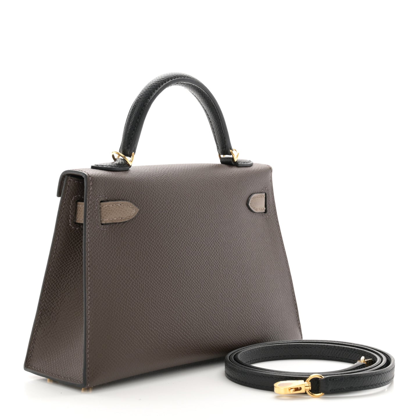 Epsom Tri-Color Mini Kelly Sellier 20 Ecorce Etoupe Black