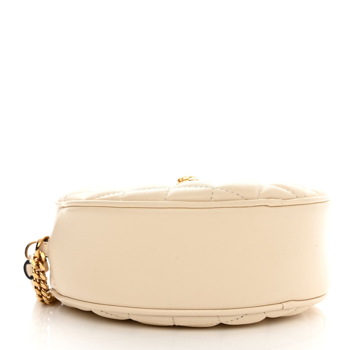 Nappa Quilted La Medusa Round Camera Bag White