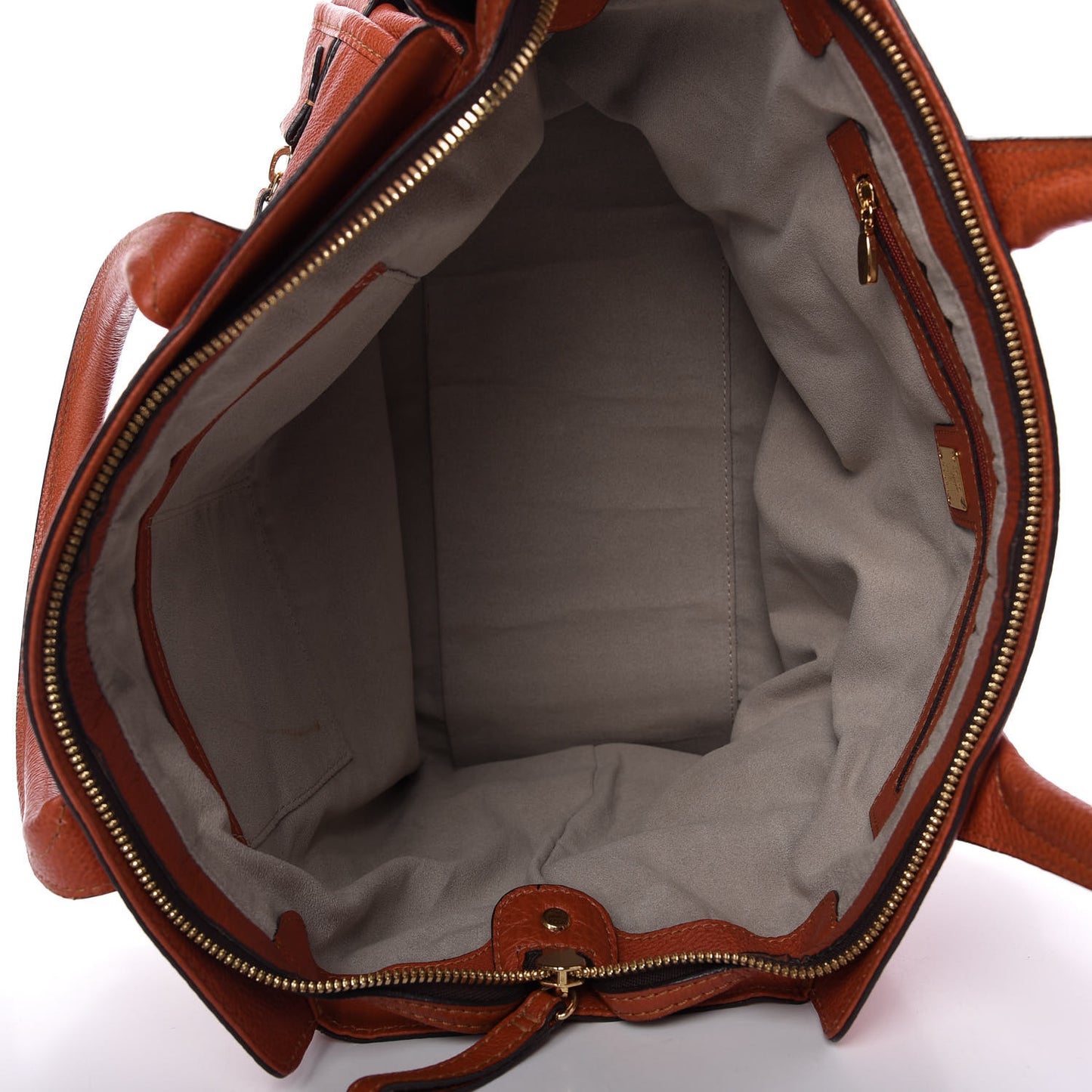 Grained Calfskin Tote Orange