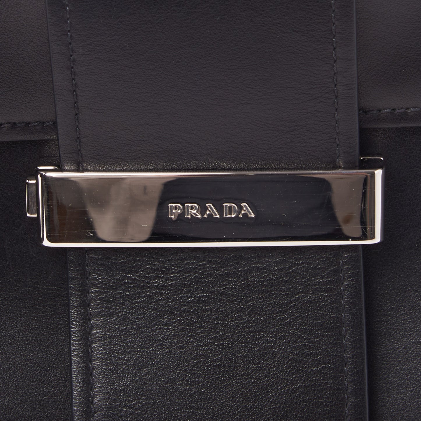 City Calf Ribbon Shoulder Bag Black
