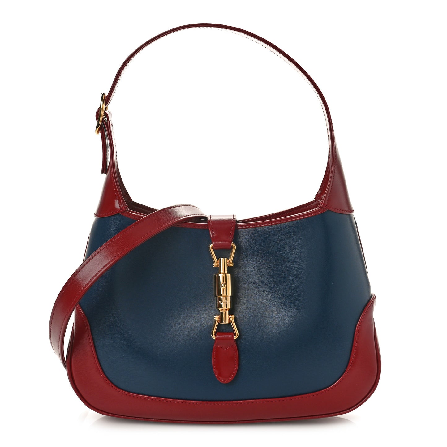 Boarded Dyana Lux Calfskin Bi-Color Small Jackie 1961 Hobo Blue Agata New Cherry Red
