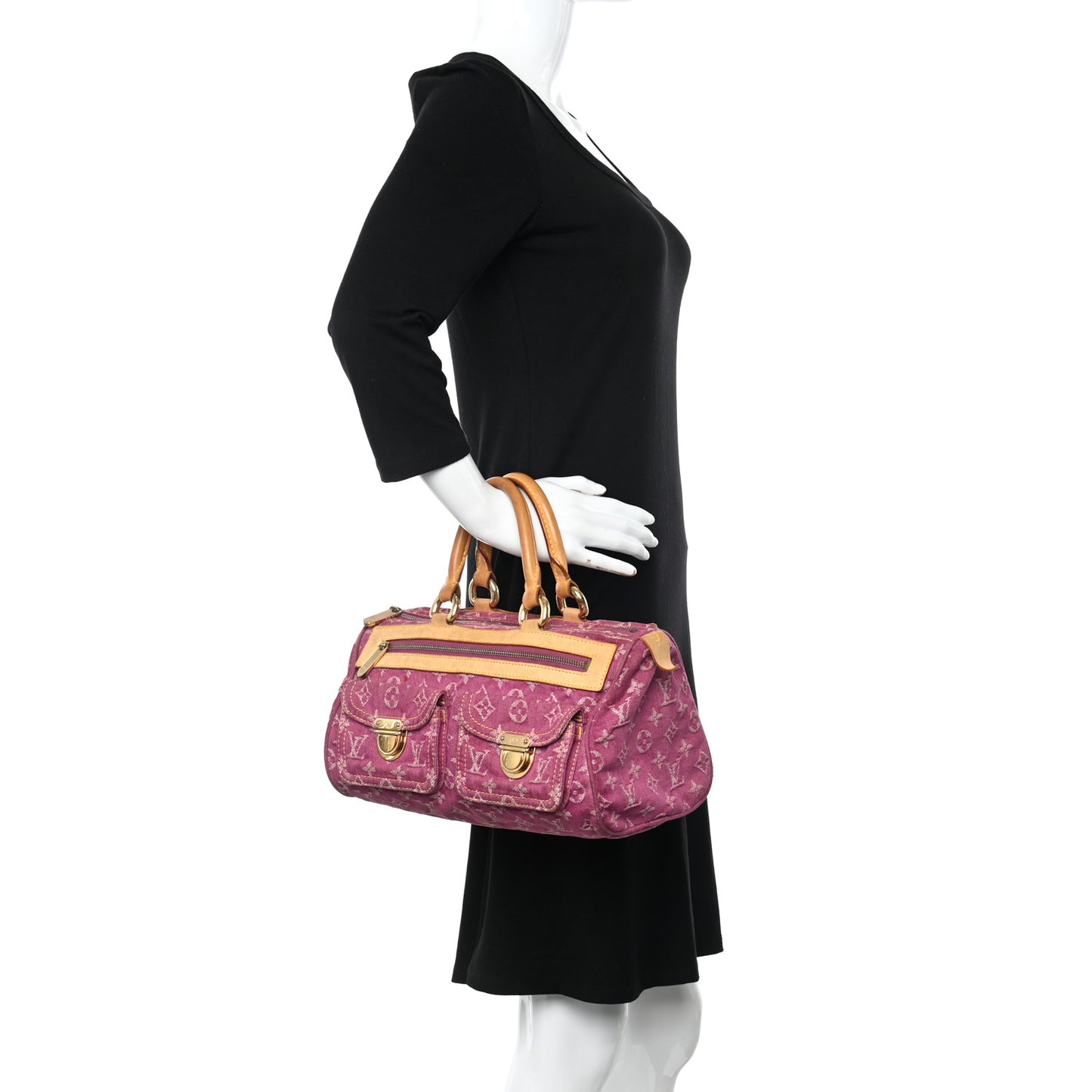 Monogram Denim Neo Speedy Fuchsia