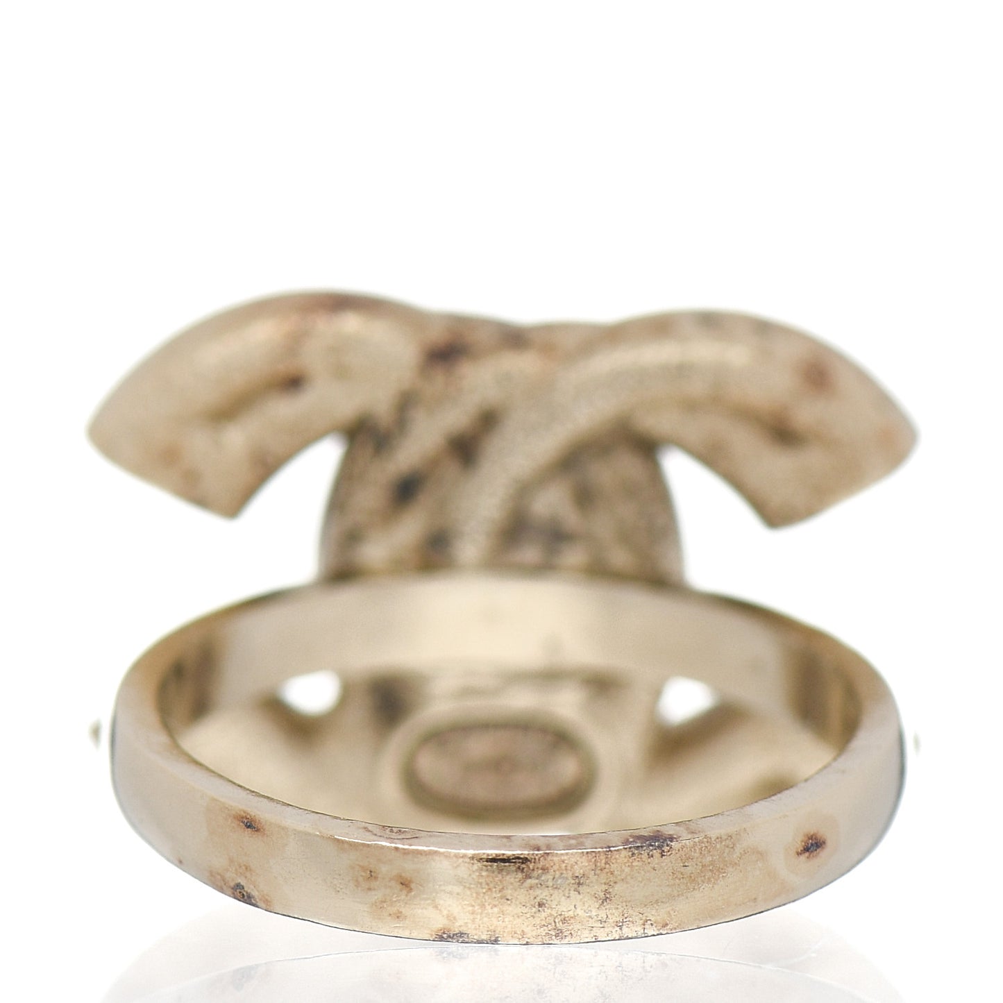 Crystal Double CC Ring 7 Light Gold