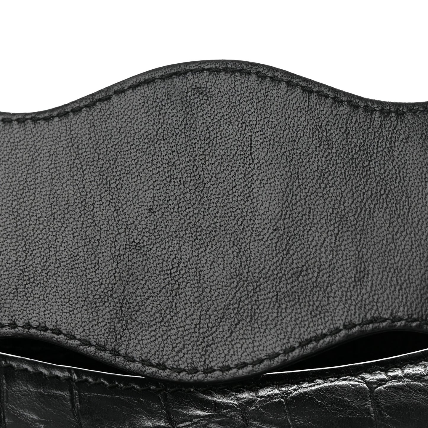 Calfskin Crocodile Embossed Classic Hardware City Black