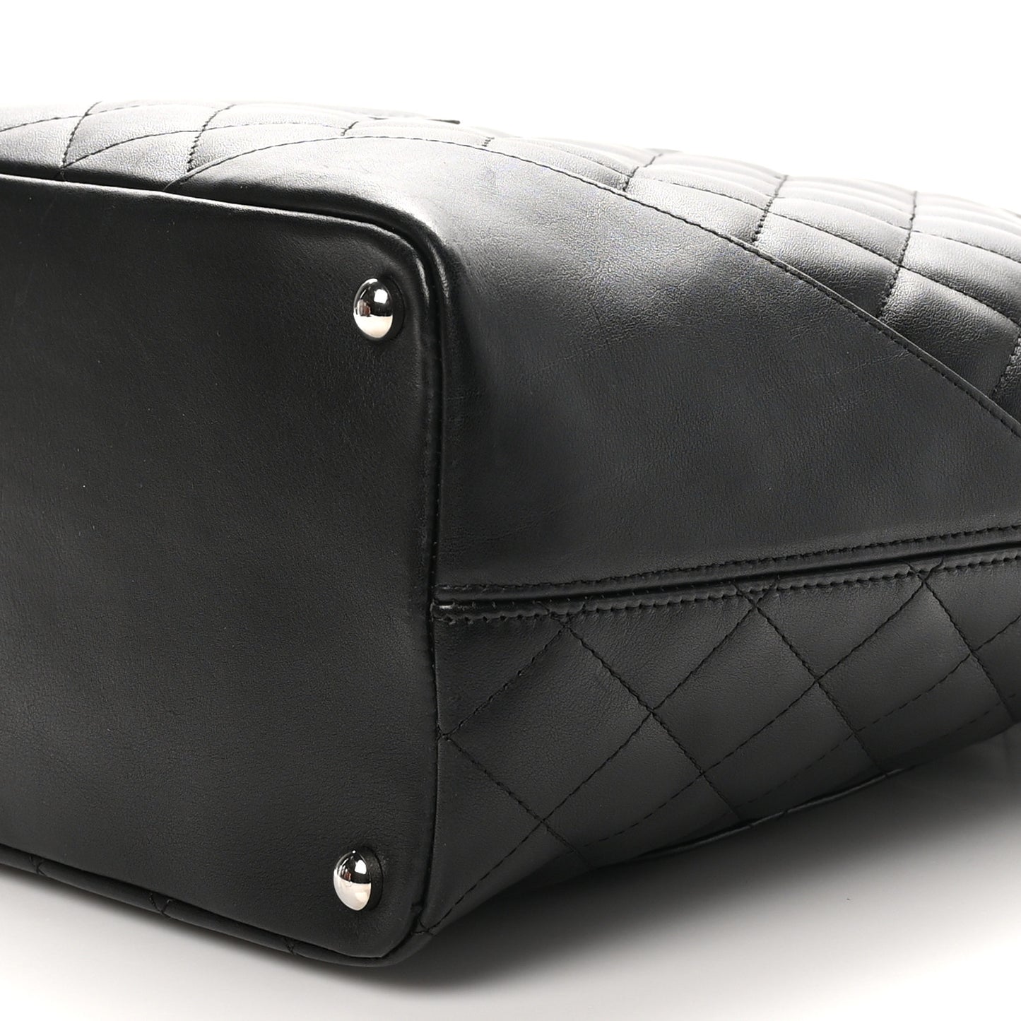 Calfskin Quilted Medium Cambon Tote Black