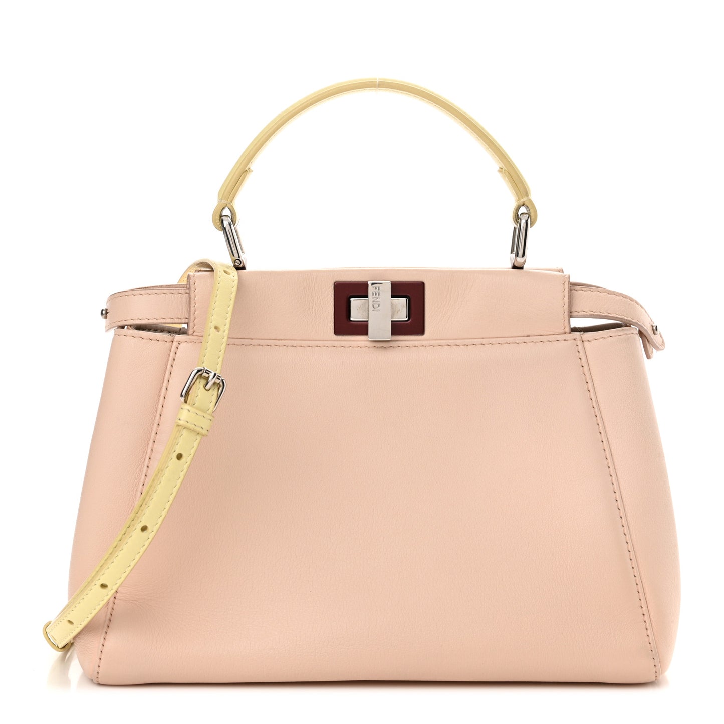 Nappa Colorblock Mini Peekaboo Iconic Satchel Plaster Banana Grigio Polvere