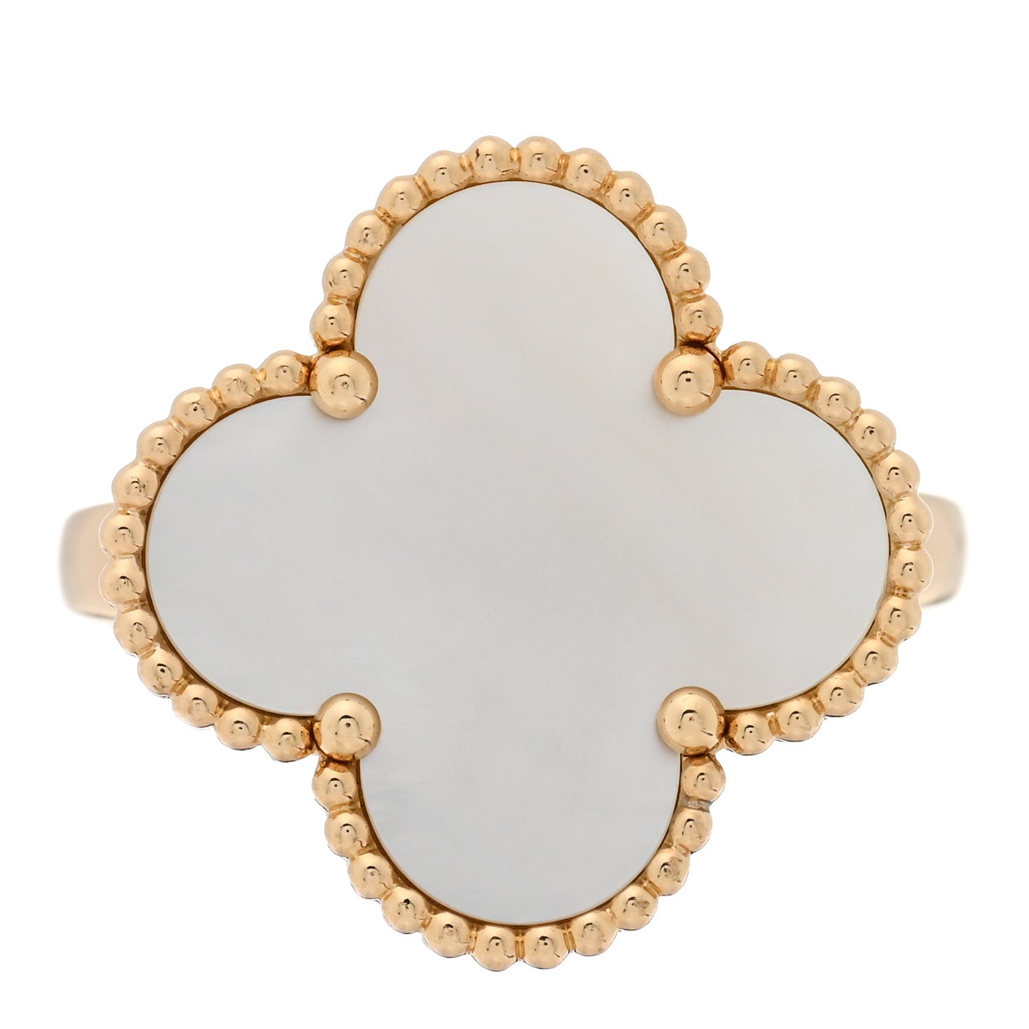 MA LU リング　WG 13号 Van Cleef & Arpels 18K Yellow Gold Mother of Pearl Magic Alhambra