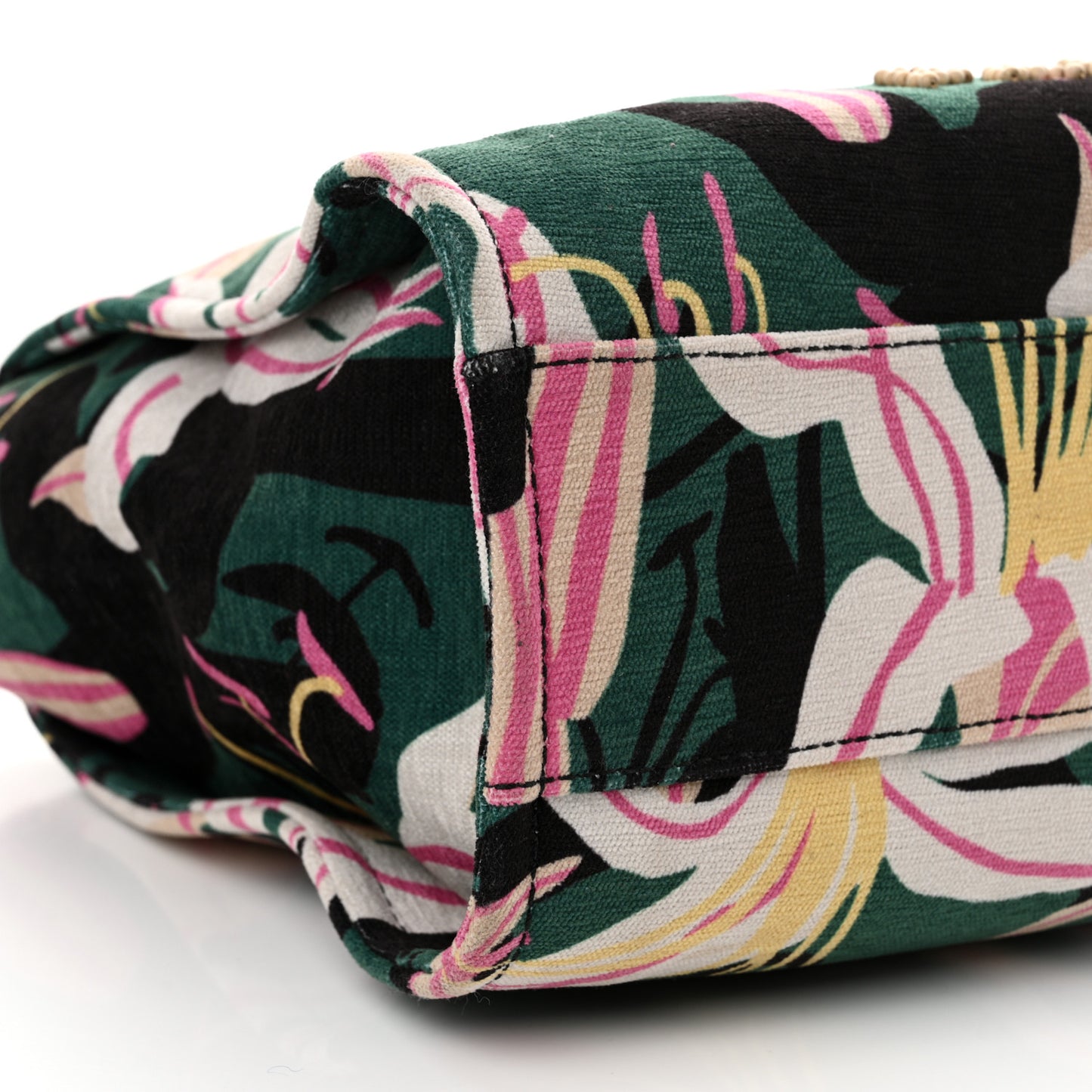Velvet Calfskin Beaded Small Deauville Tote Pink Green Black