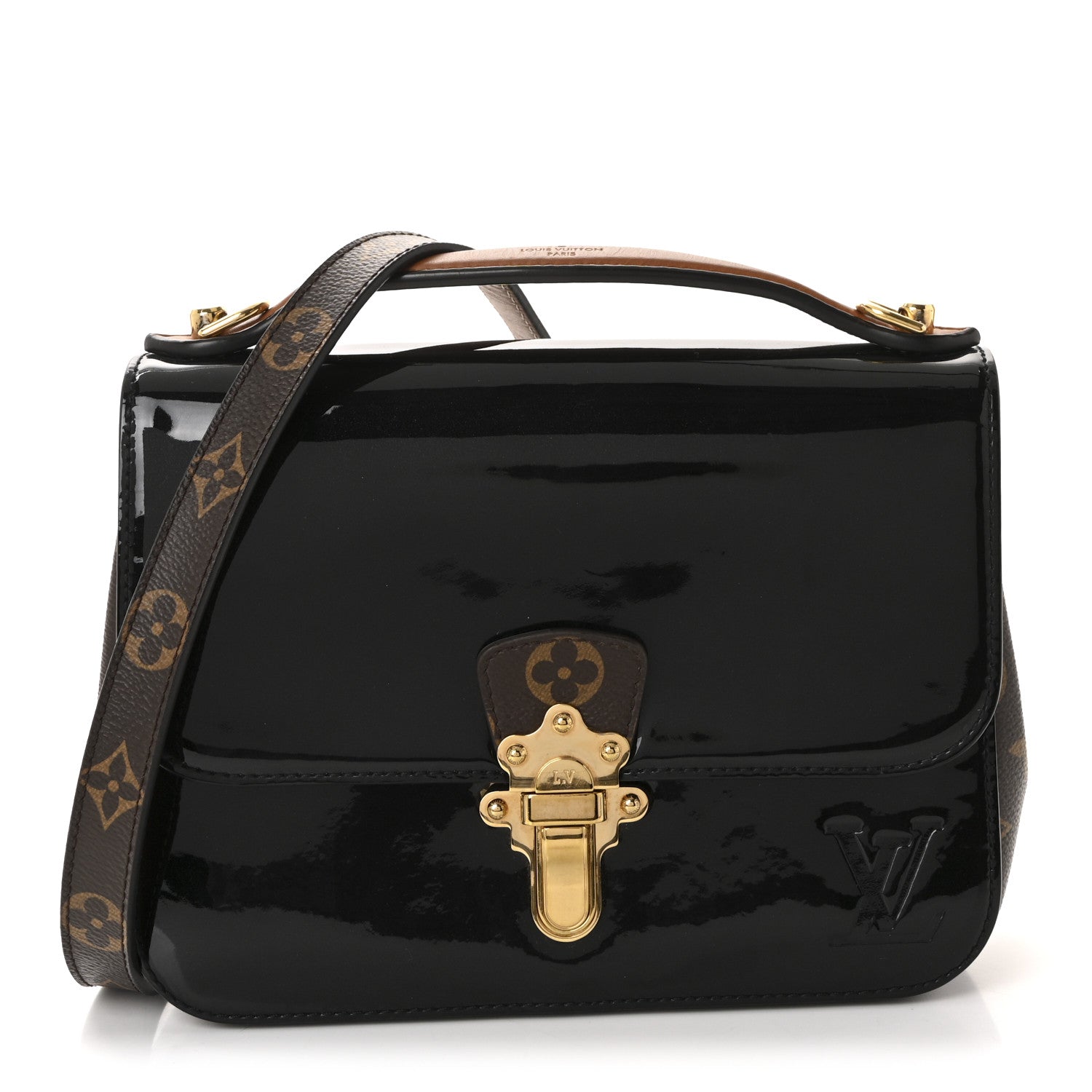 Louis Vuitton Patent Calfskin Monogram Cherrywood BB Black 1808404