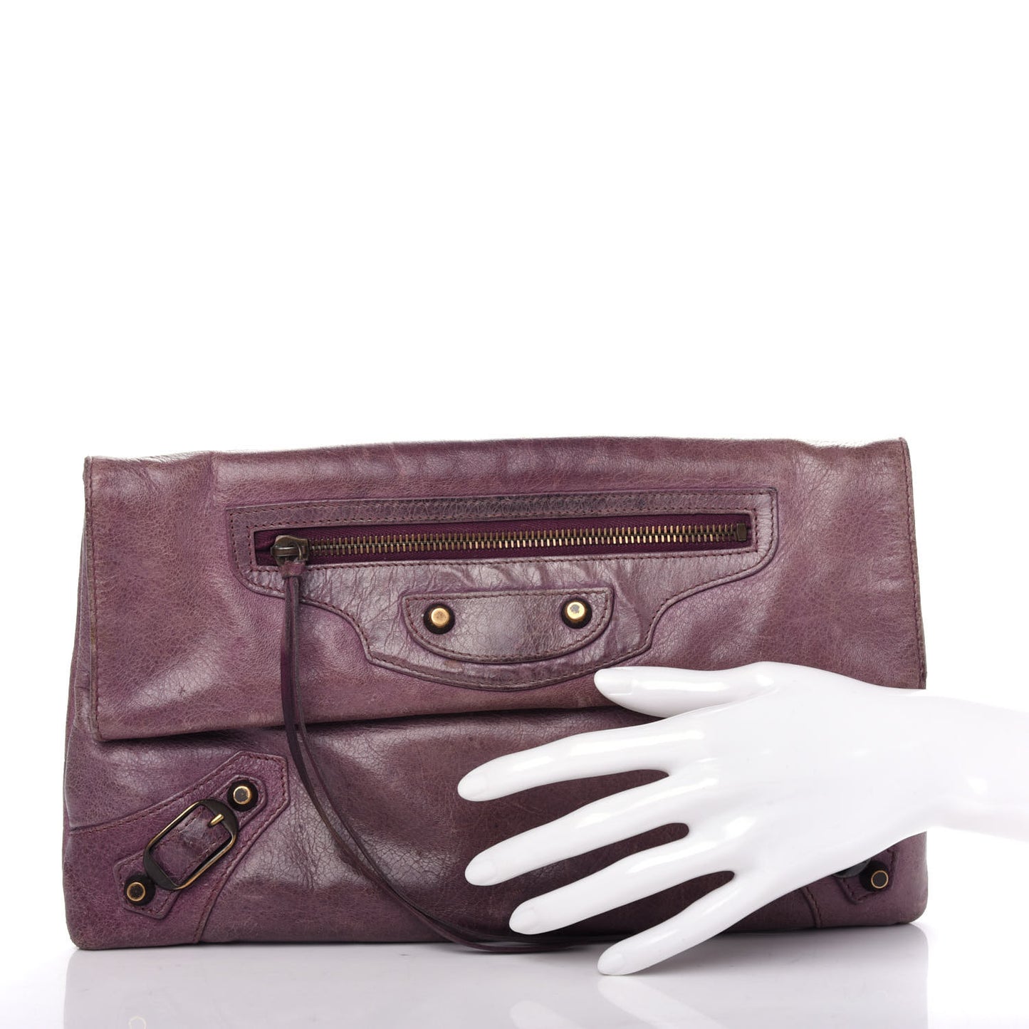 Agneau Classic Hardware Envelope Clutch Murier