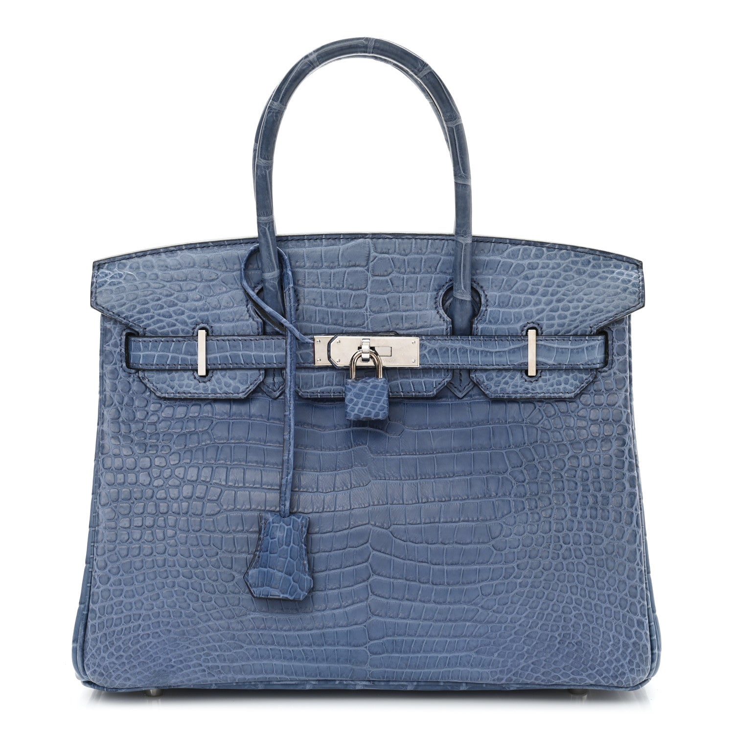 Hermes Matte Porosus Crocodile Birkin 30 Bleu Ciel 1 of 11