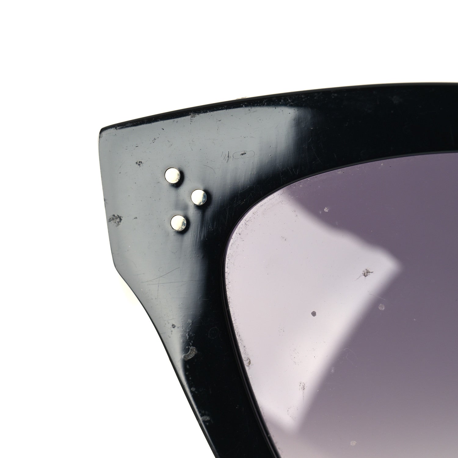 Celine Acetate Polarized Cat Eye Sunglasses CL4004IN Black 7 of 7