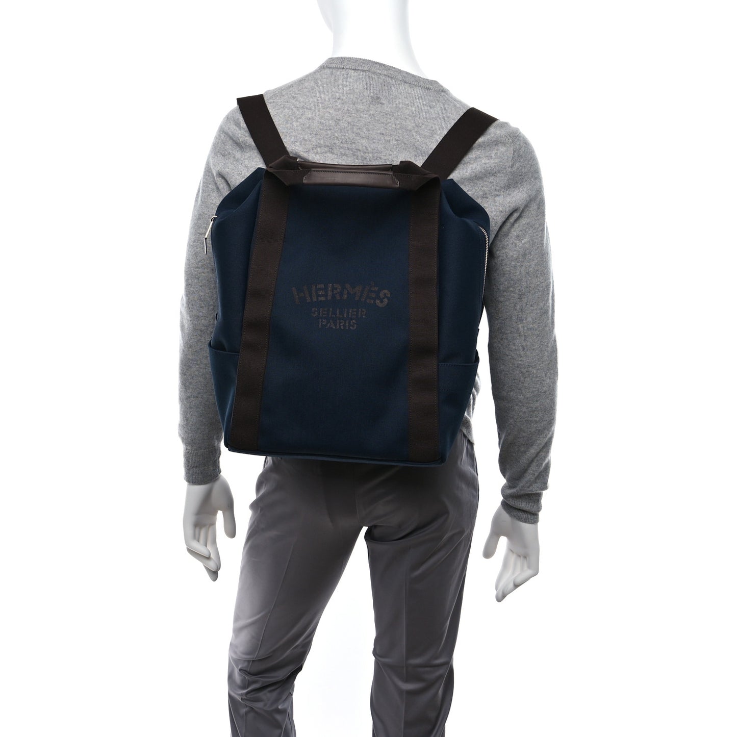 Toile Groom School Backpack Bleu Navy Feu