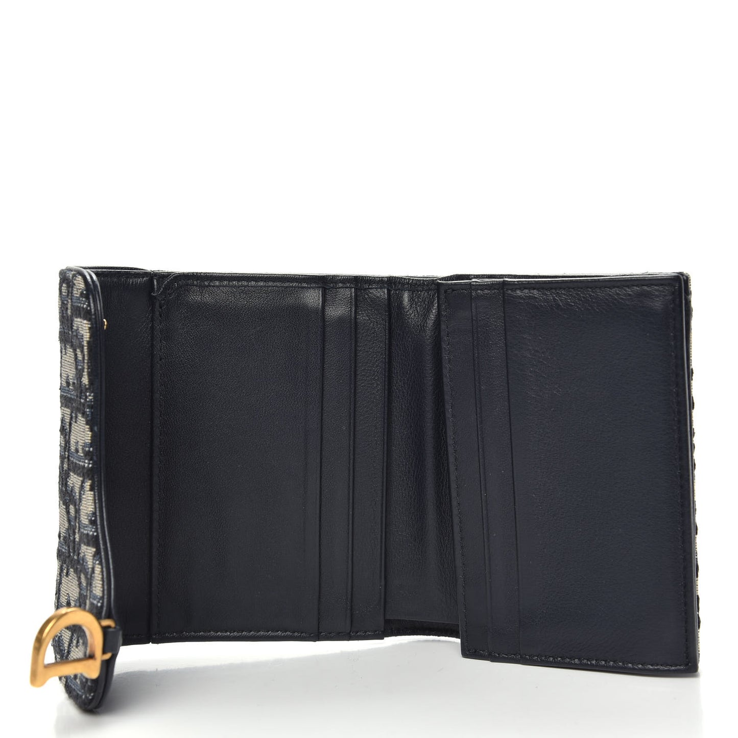 Oblique Saddle Lotus Wallet Blue