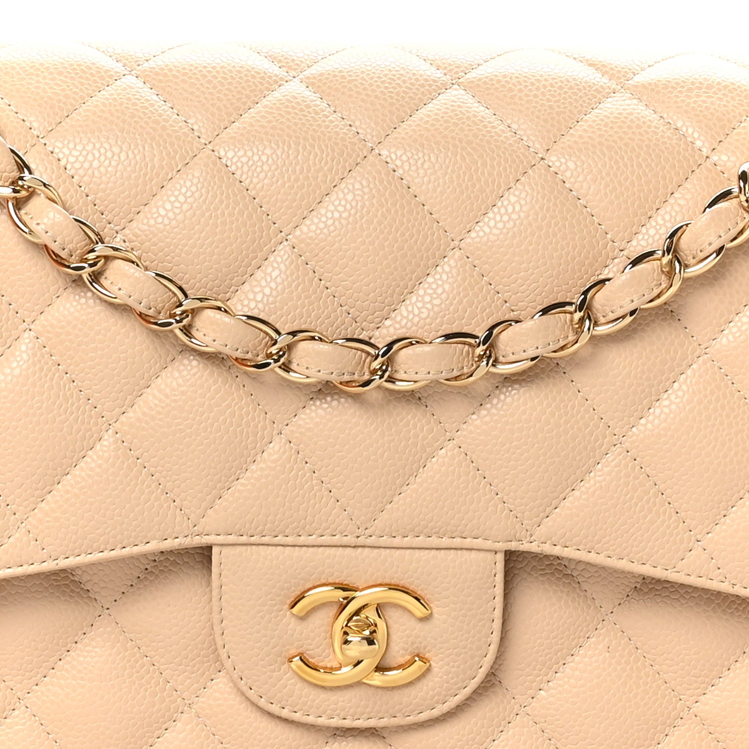 Chanel Caviar Quilted Jumbo Double Flap Beige Clair 8 of 11