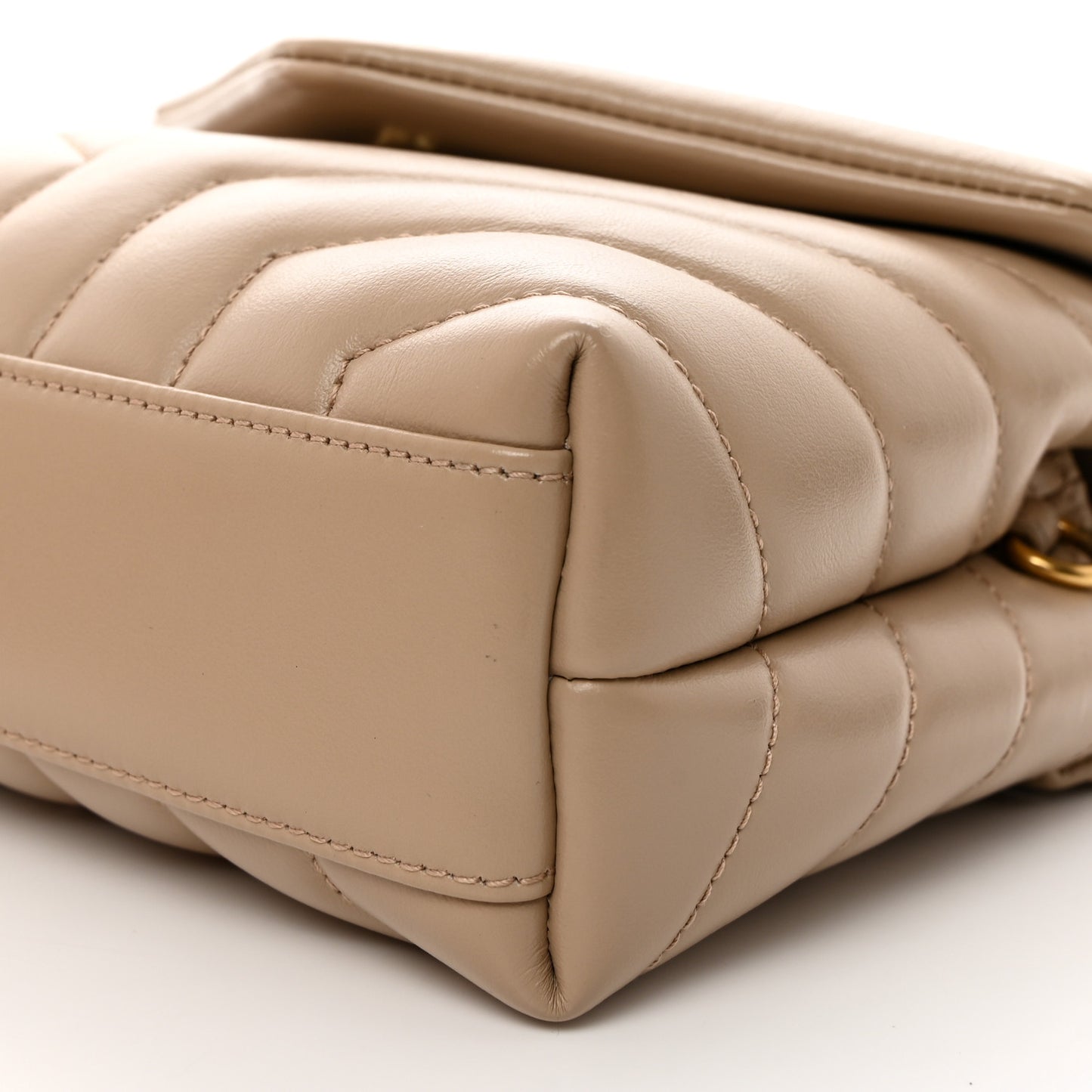 Calfskin Y Quilted Monogram Toy Loulou Crossbody Bag Dark Beige