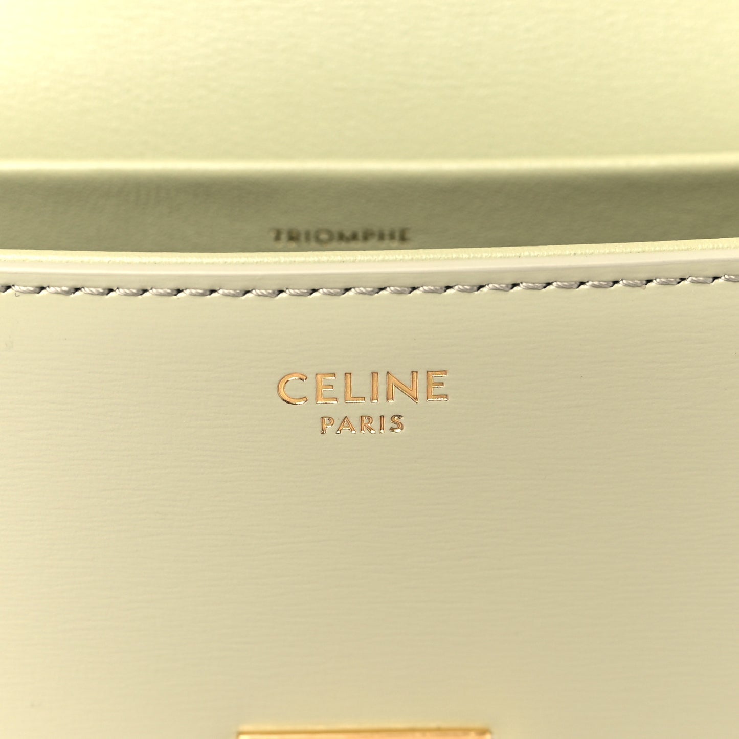 Shiny Calfskin Triomphe Chain Shoulder Bag Almond Green