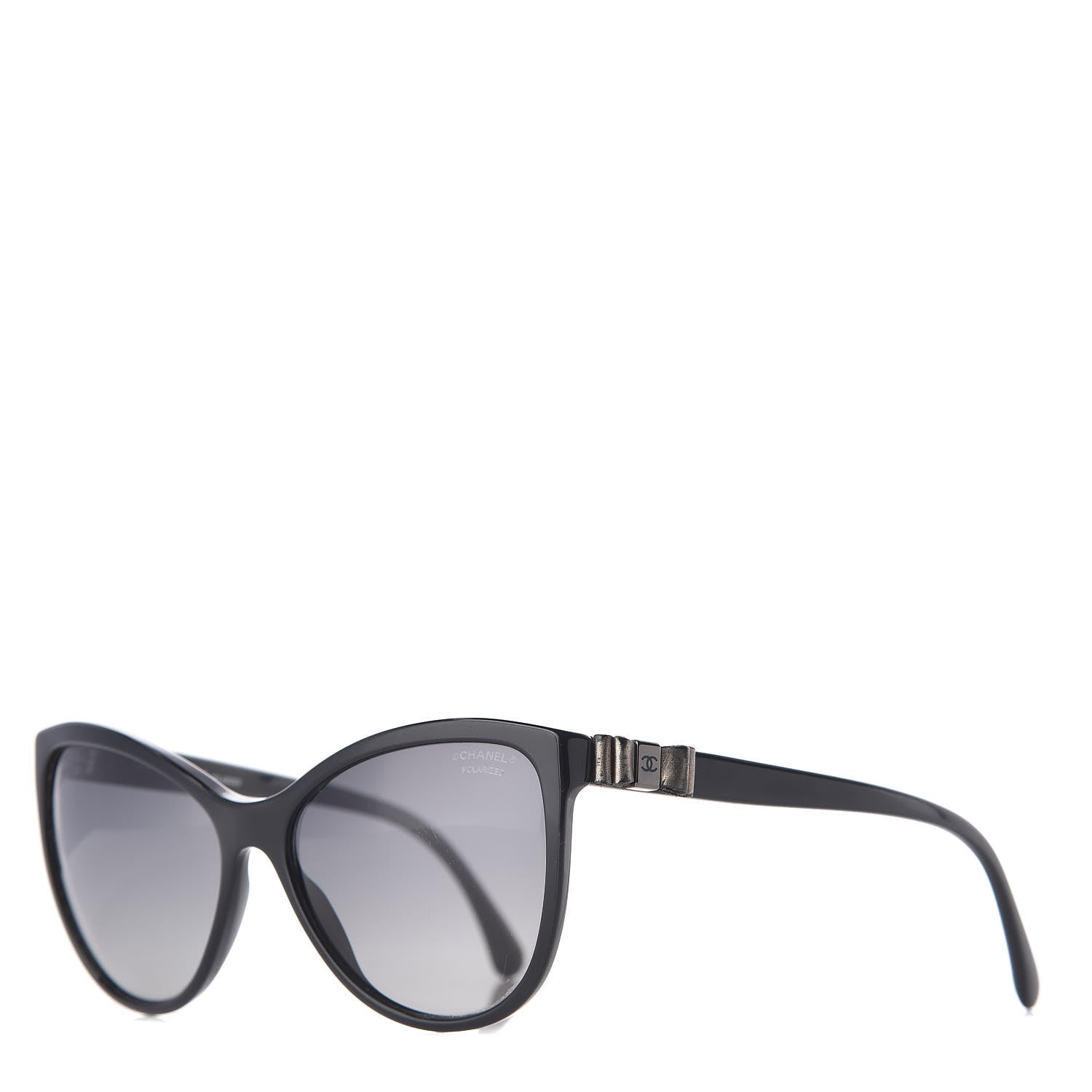 CHANEL Cat Eye 5281-Q Bow Detail Sunglasses Chanel 5281-Q Black Acetate CC Bow Accent Cat-Eye Sunglasses  main image 2