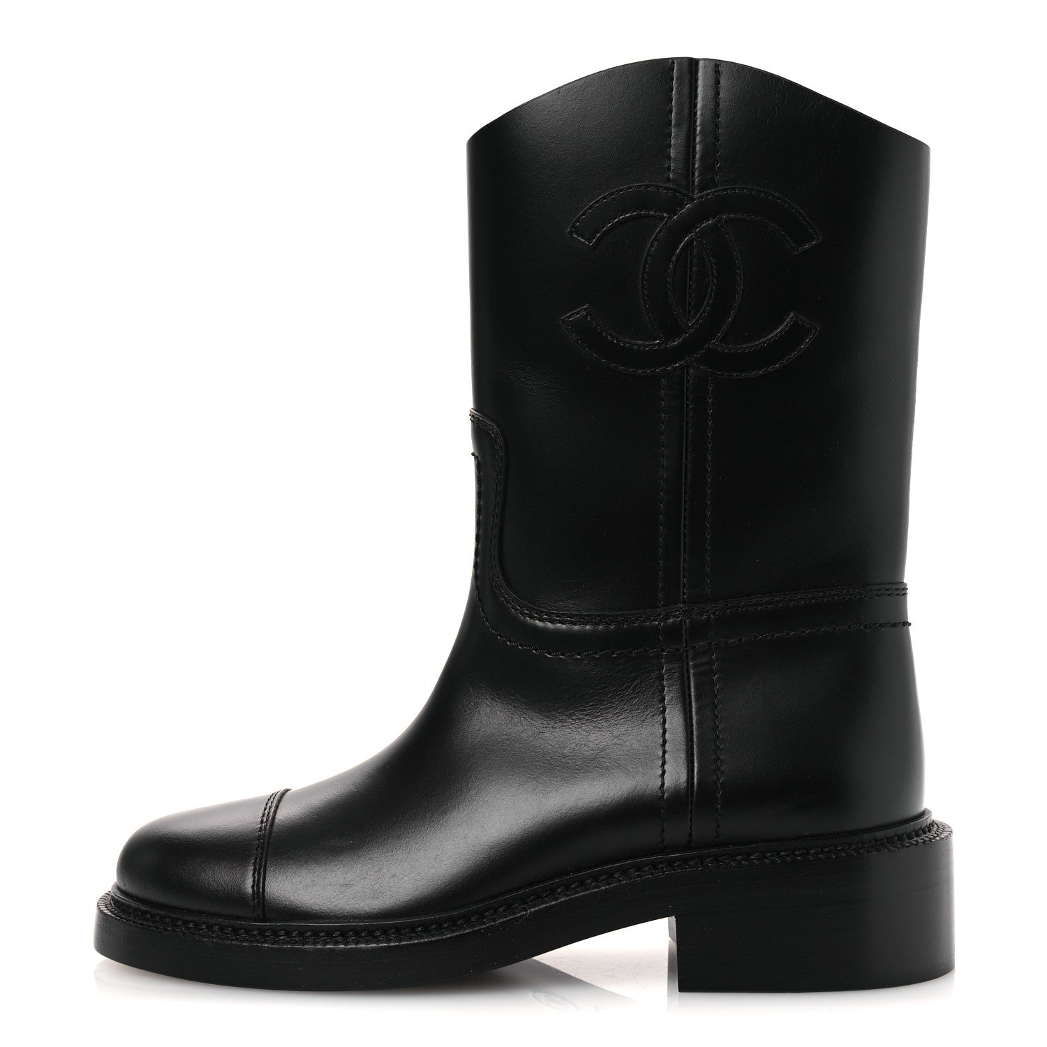 CHANELブーツ、こっぺ Chanel Calfskin Cap Toe Boots 37 Black 1928297 – FASHIONPHILE