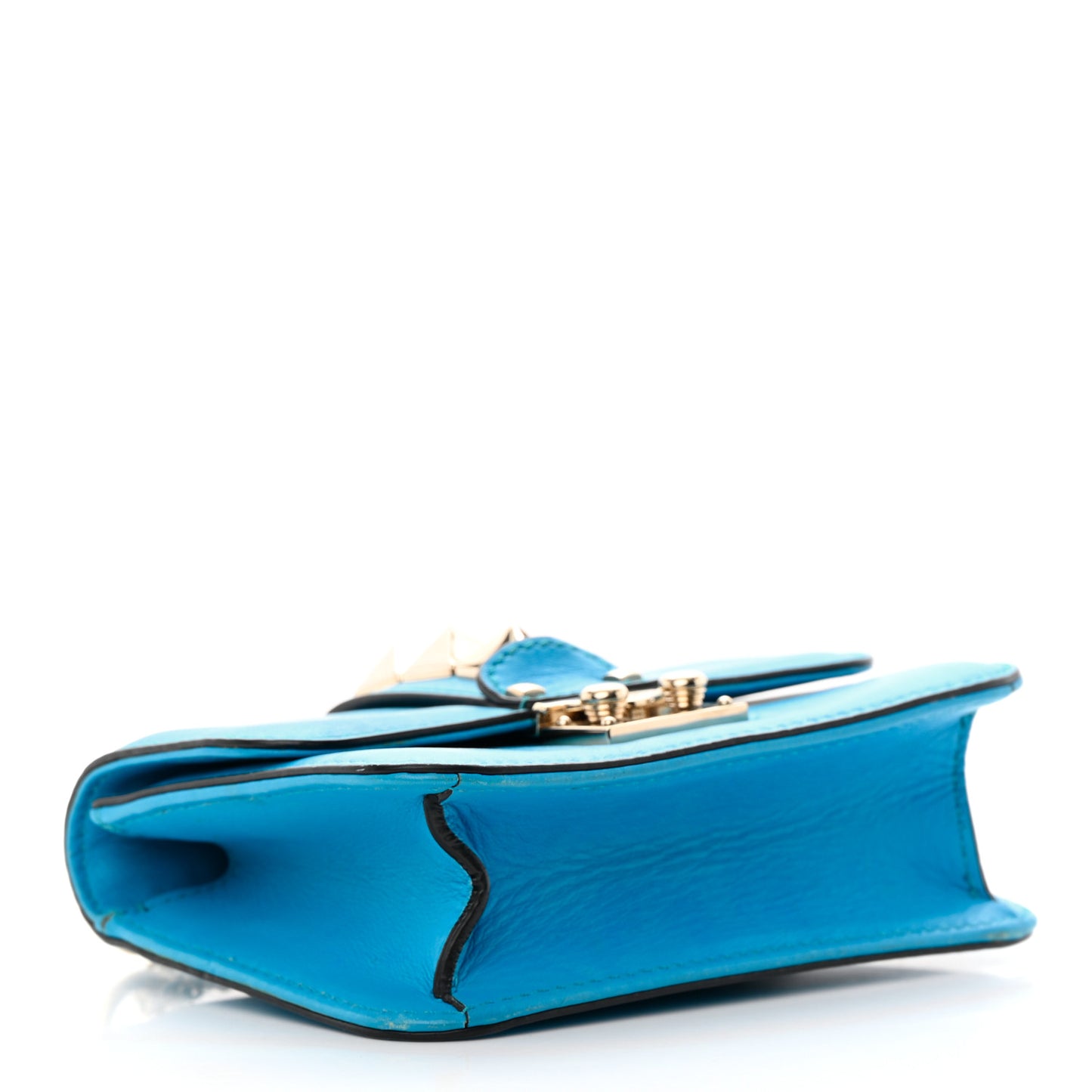 Vitello Mini Glam Lock Rockstud Flap Parrot