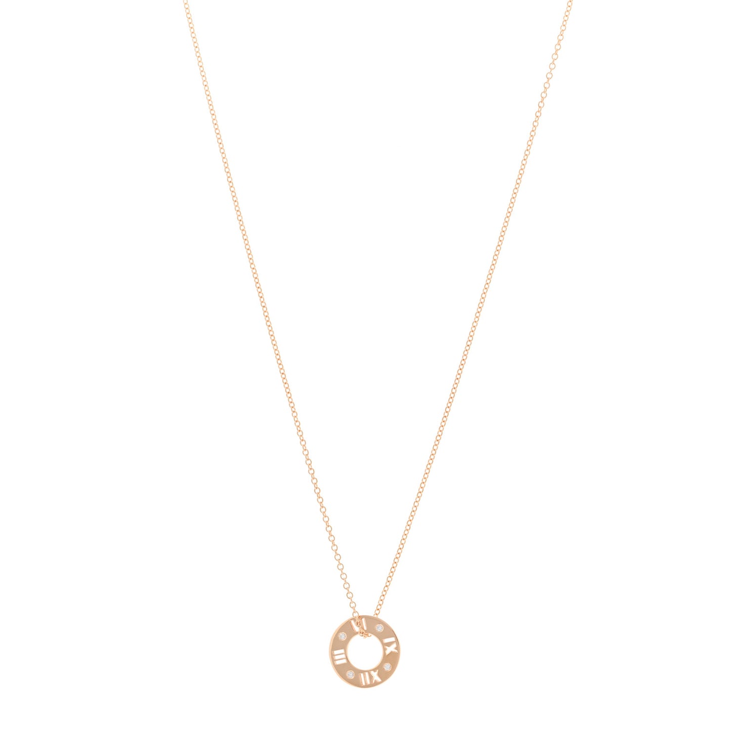18K Rose Gold Diamond Atlas Pierced Pendant Necklace
