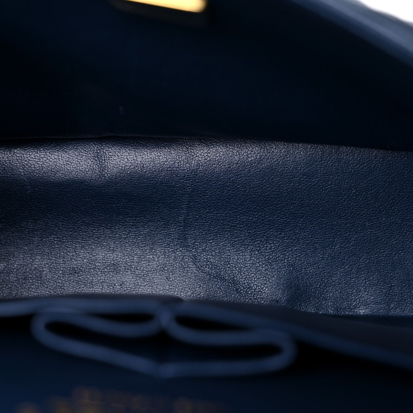 Caviar Quilted Small Double Flap Navy