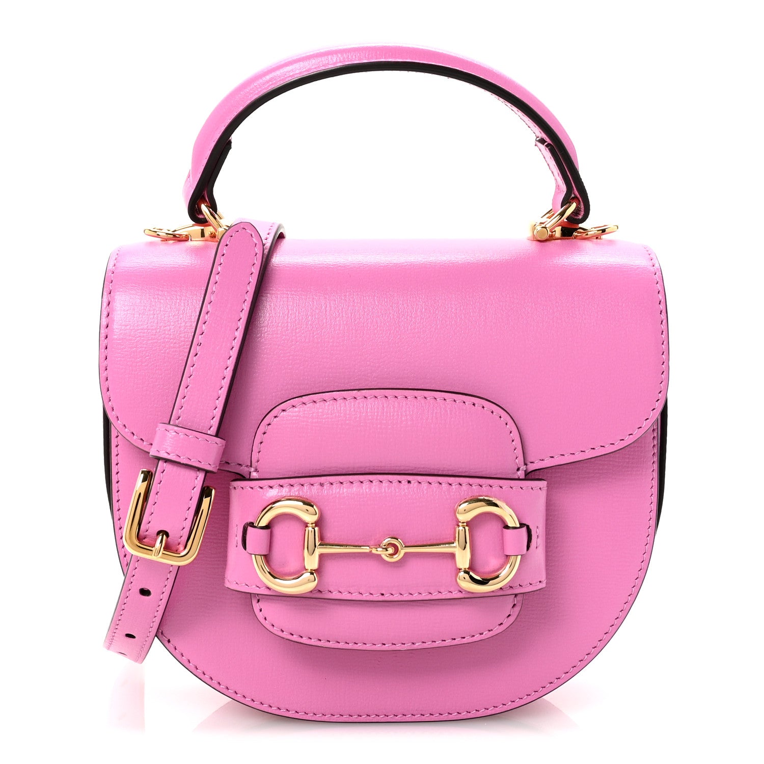 GUCCI ボディバッグ ピンク Gucci Azalea Calfskin Mini Top Handle Horsebit 1955 Crossbody Bag