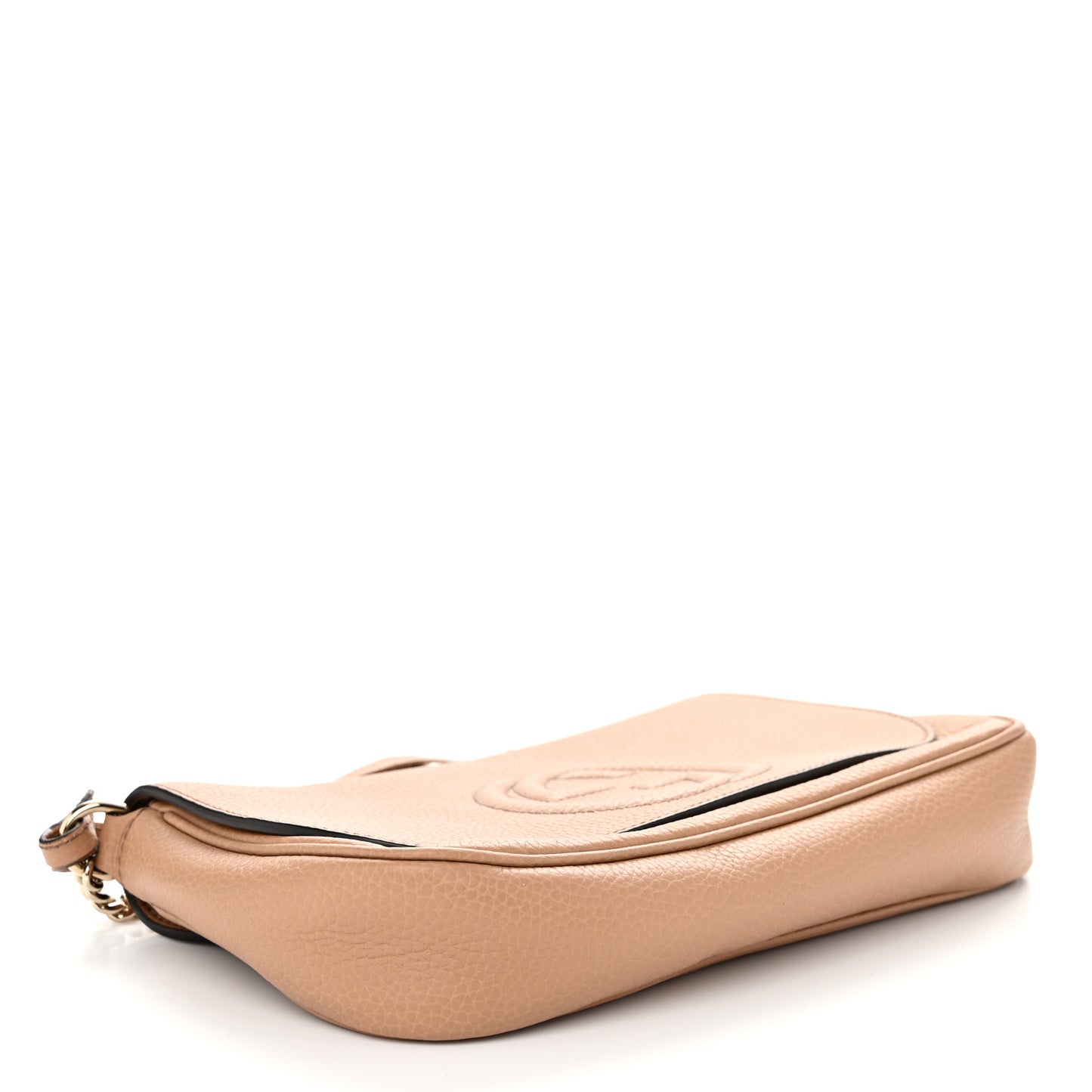 Pebbled Calfskin Medium Soho Flap Crossbody Camelia