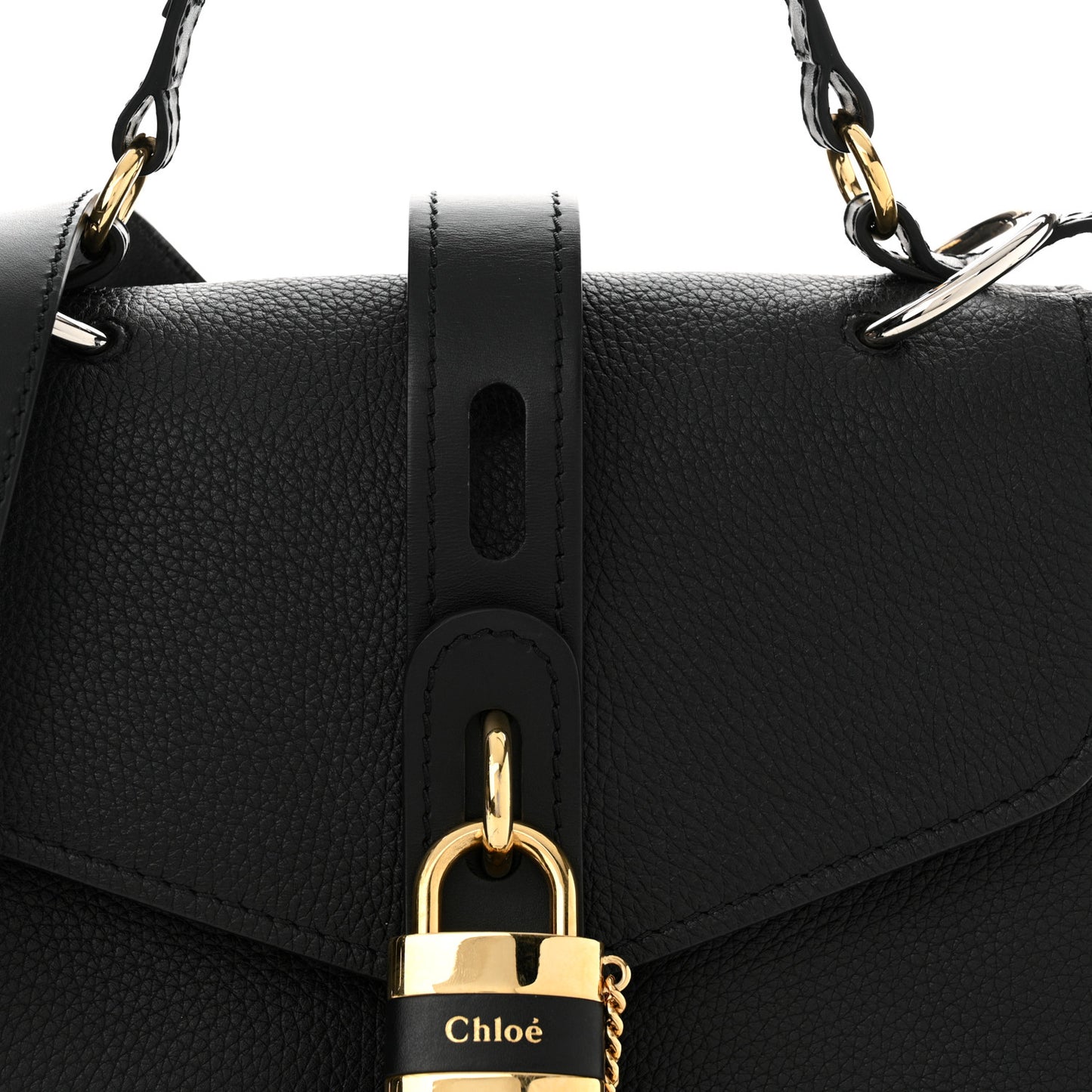 Grained Calfskin Medium Aby Day Shoulder Bag Black