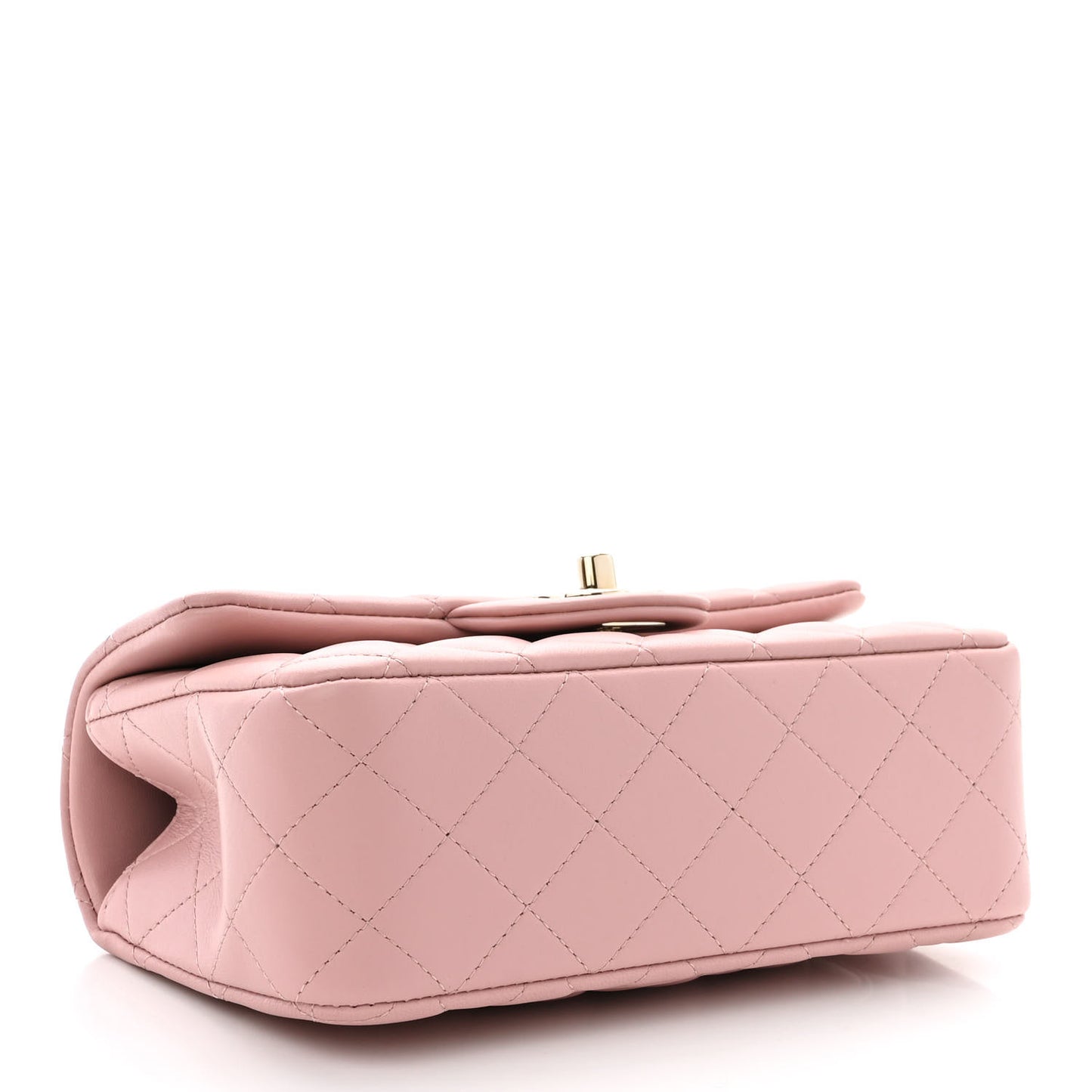 Lambskin Quilted Mini Top Handle Rectangular Flap Light Pink