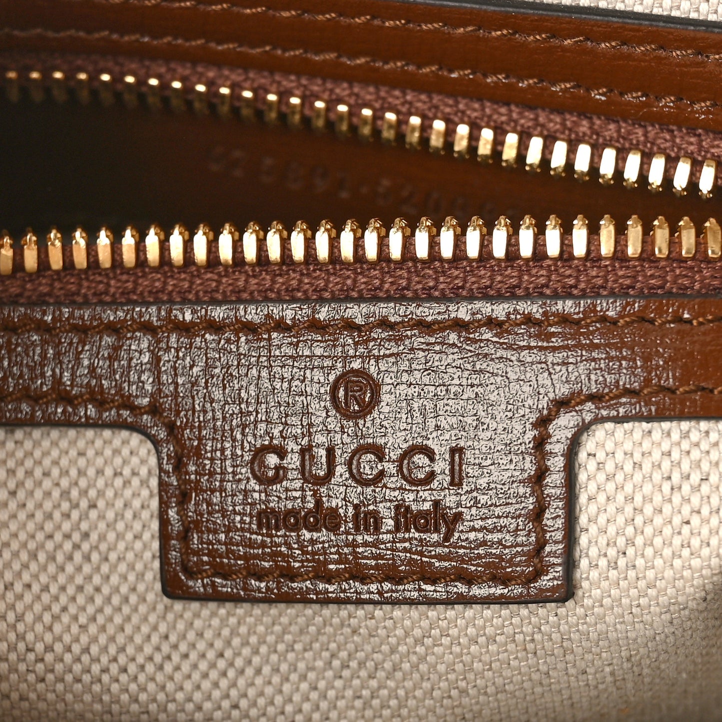 GG Supreme Monogram Azalea Calfskin Retro Interlocking G Messenger Shoulder Bag Beige Ebony Brown Sugar