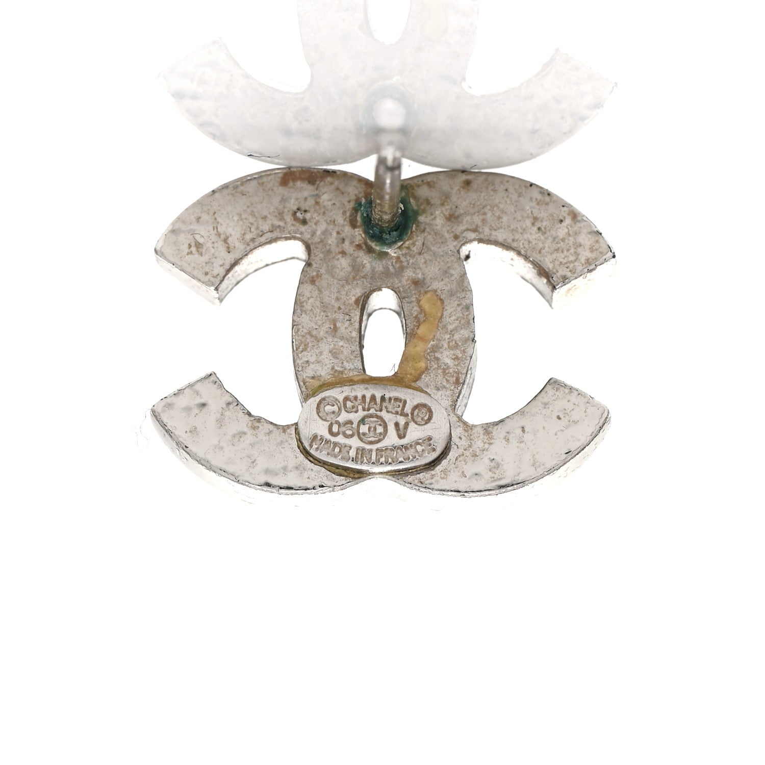 Chanel Crystal Mini Timeless CC Earrings Silver 4 of 4
