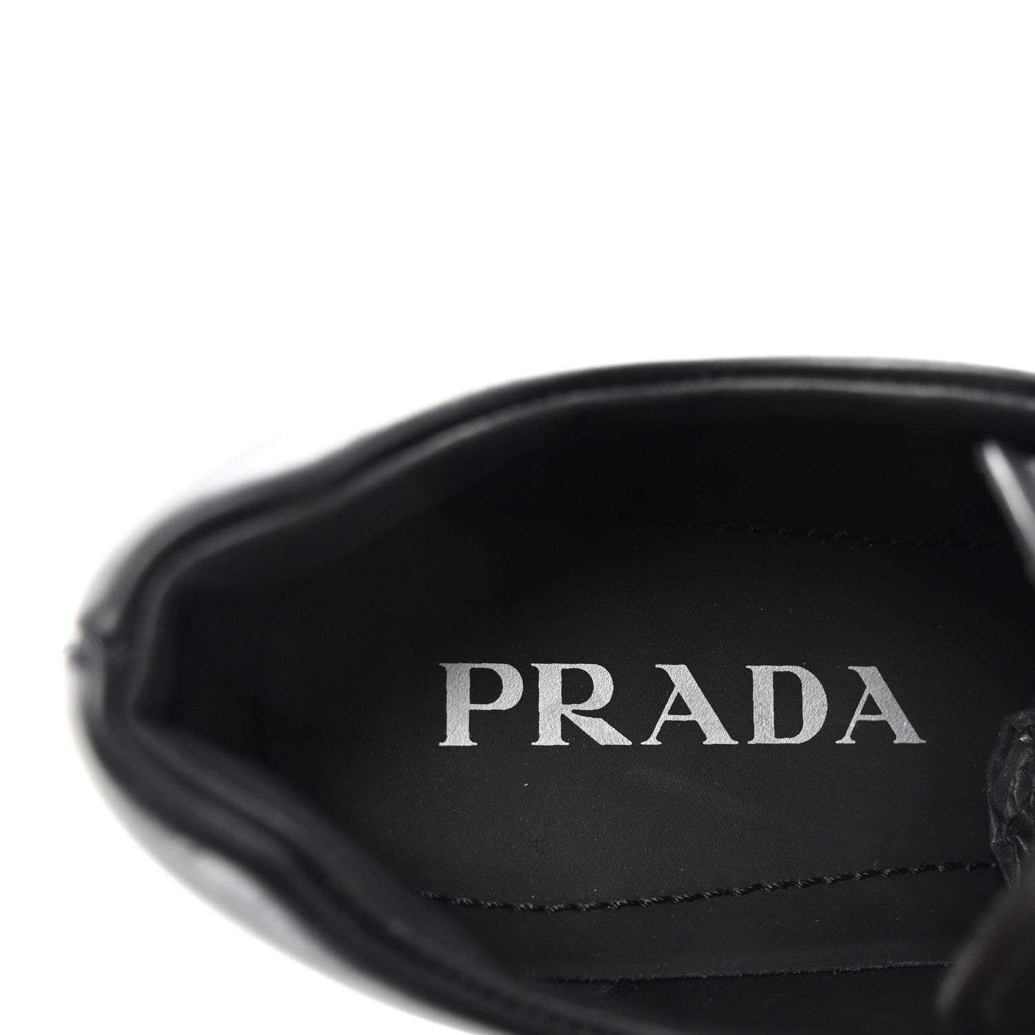 Prada Spazzolato Rois Sfumato Monolith 55mm Derby Loafers 38.5 Black Argento 8 of 9