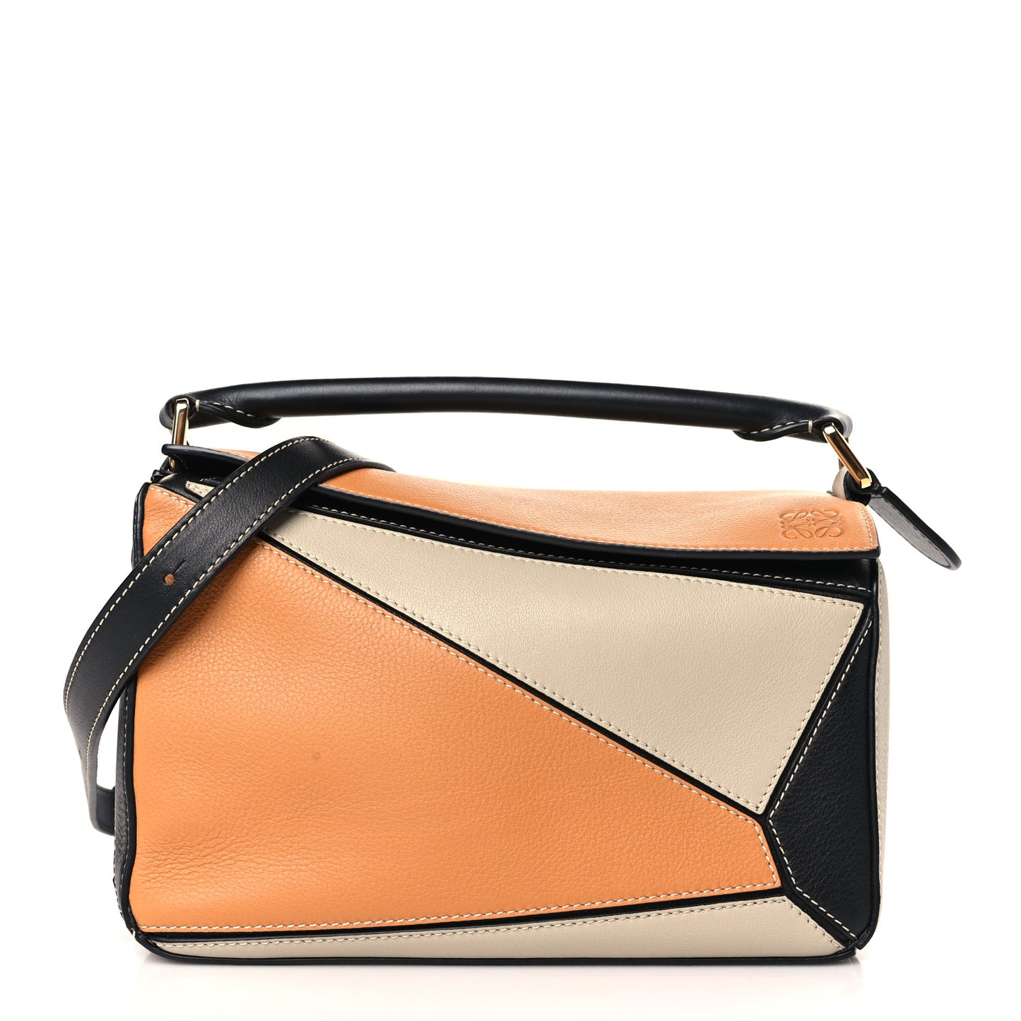 Calfskin Small Puzzle Bag Amber Light Oat