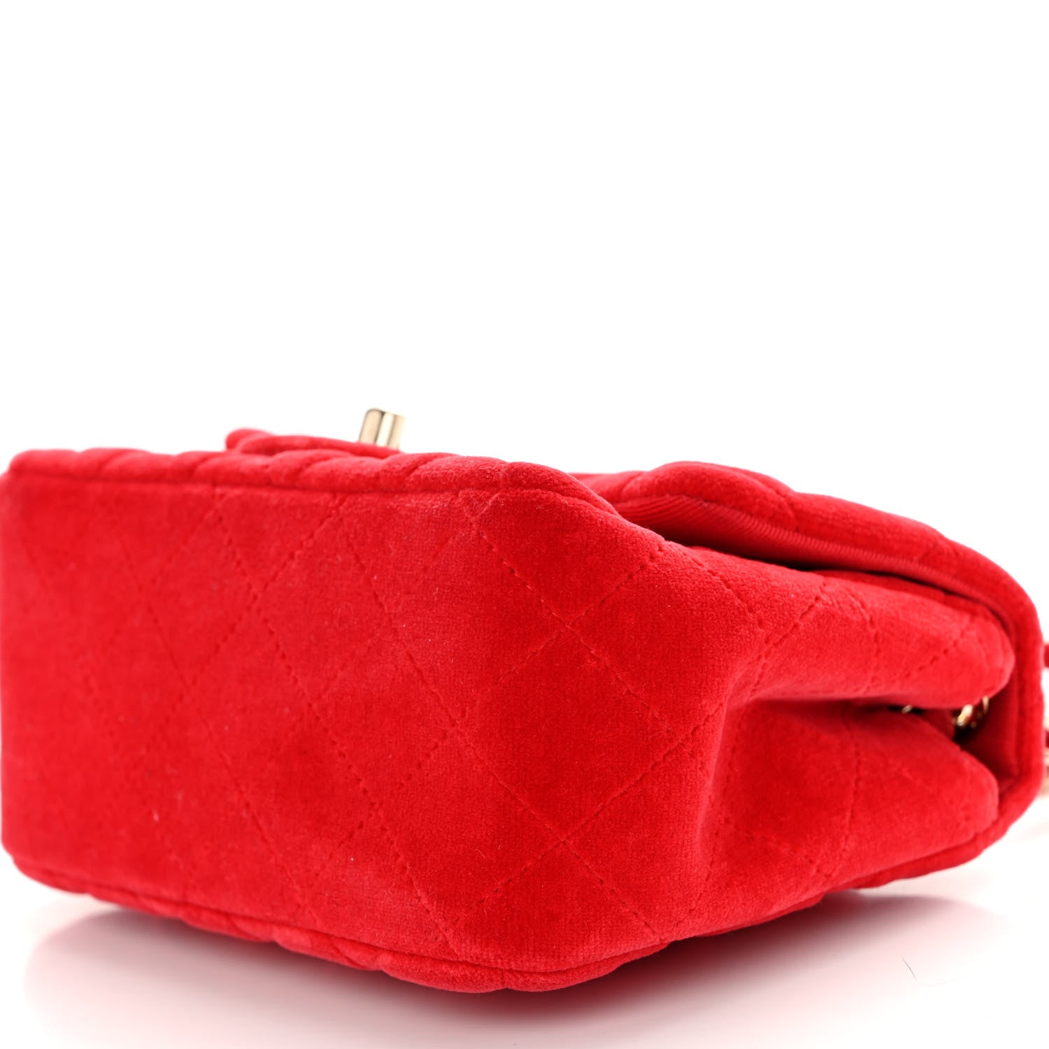 Chanel Velvet Quilted Mini Square Flap Red 10 of 10
