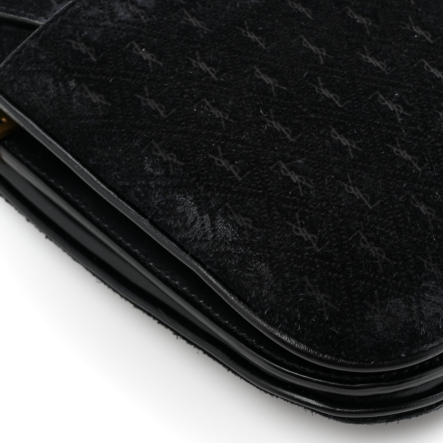 Suede All-Over Monogram Small Le Monogramme Satchel Black