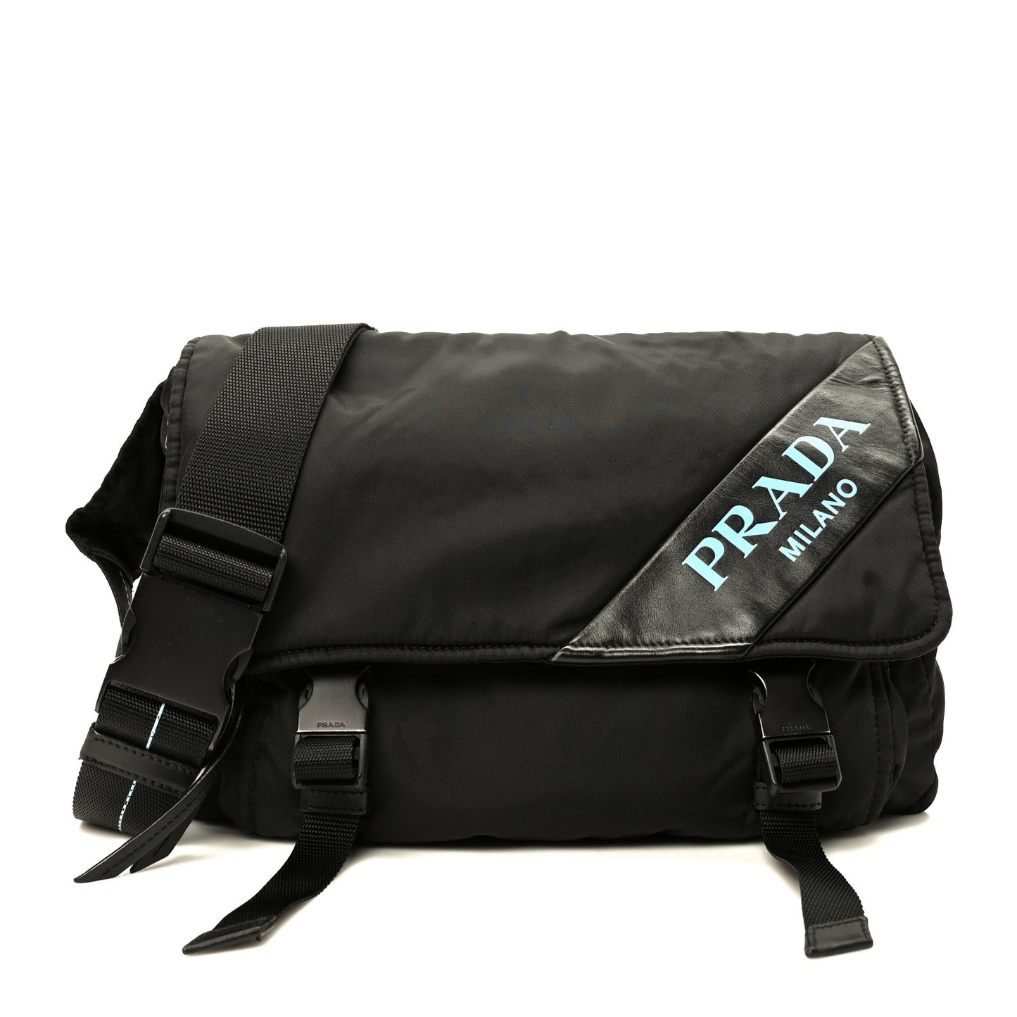 Tessuto Nylon Logo Messenger Bag Black