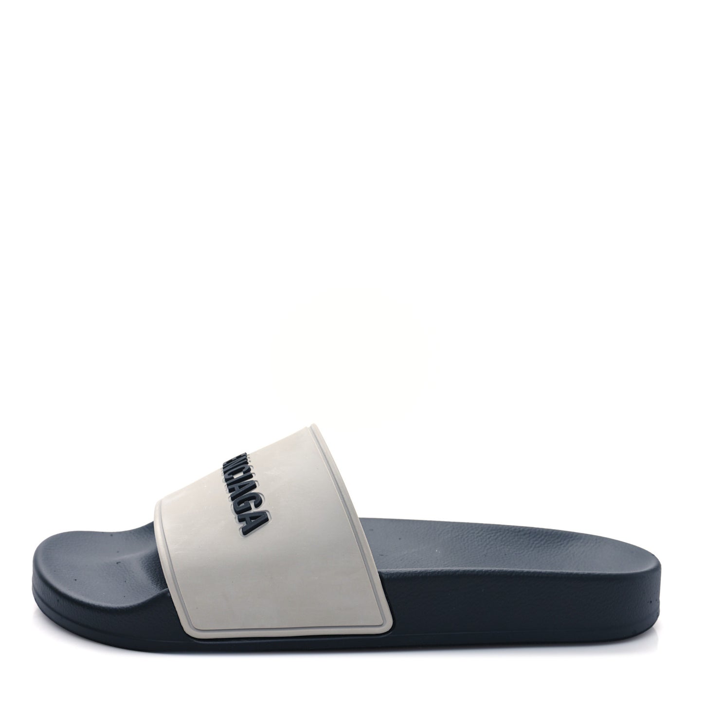 Rubber Womens Logo Pool Slide Sandals 37 Black Grey