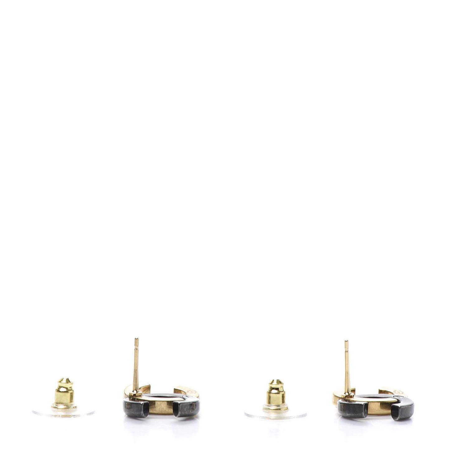 Metal CC Earrings Gold Ruthenium