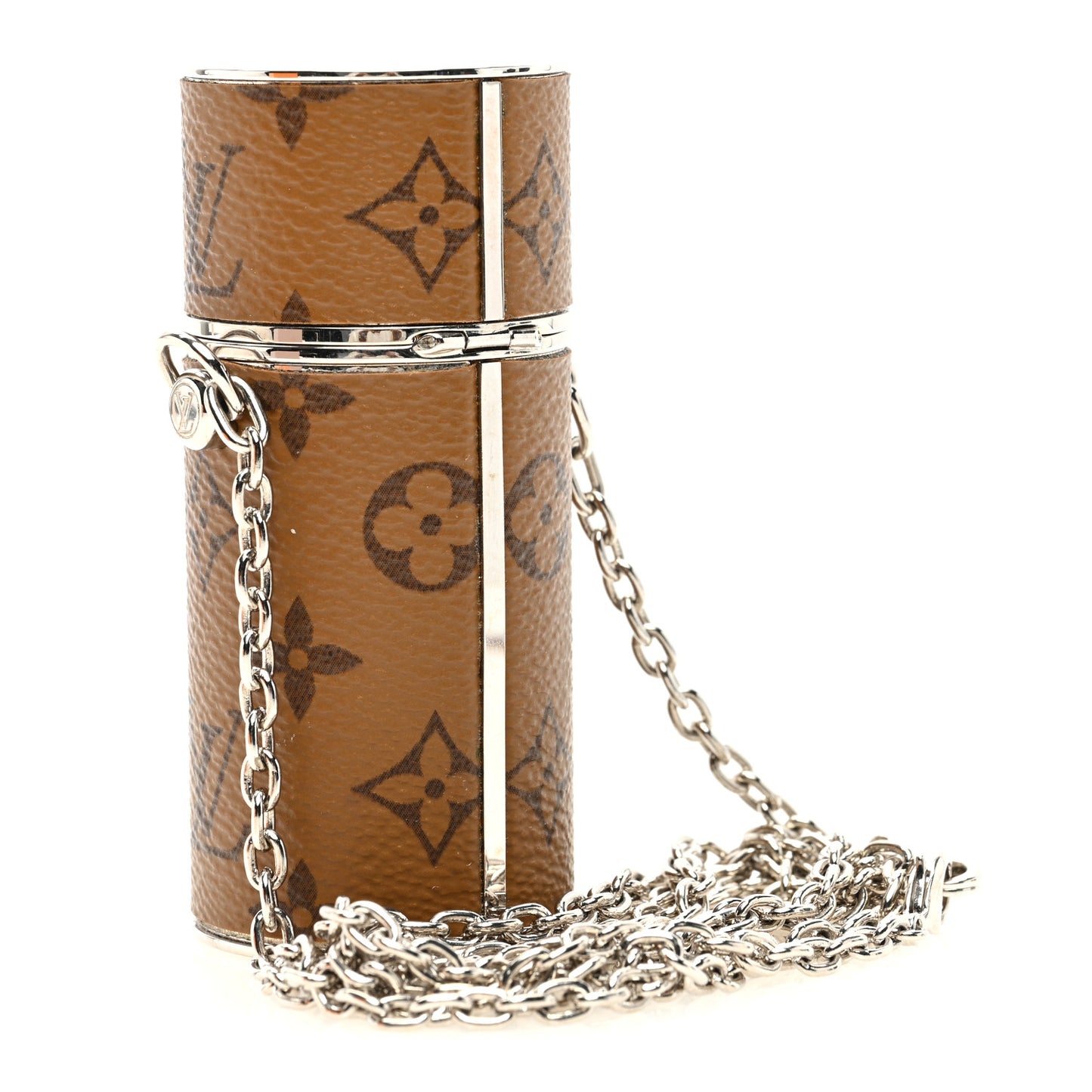 Reverse Monogram Chain Lipstick Case