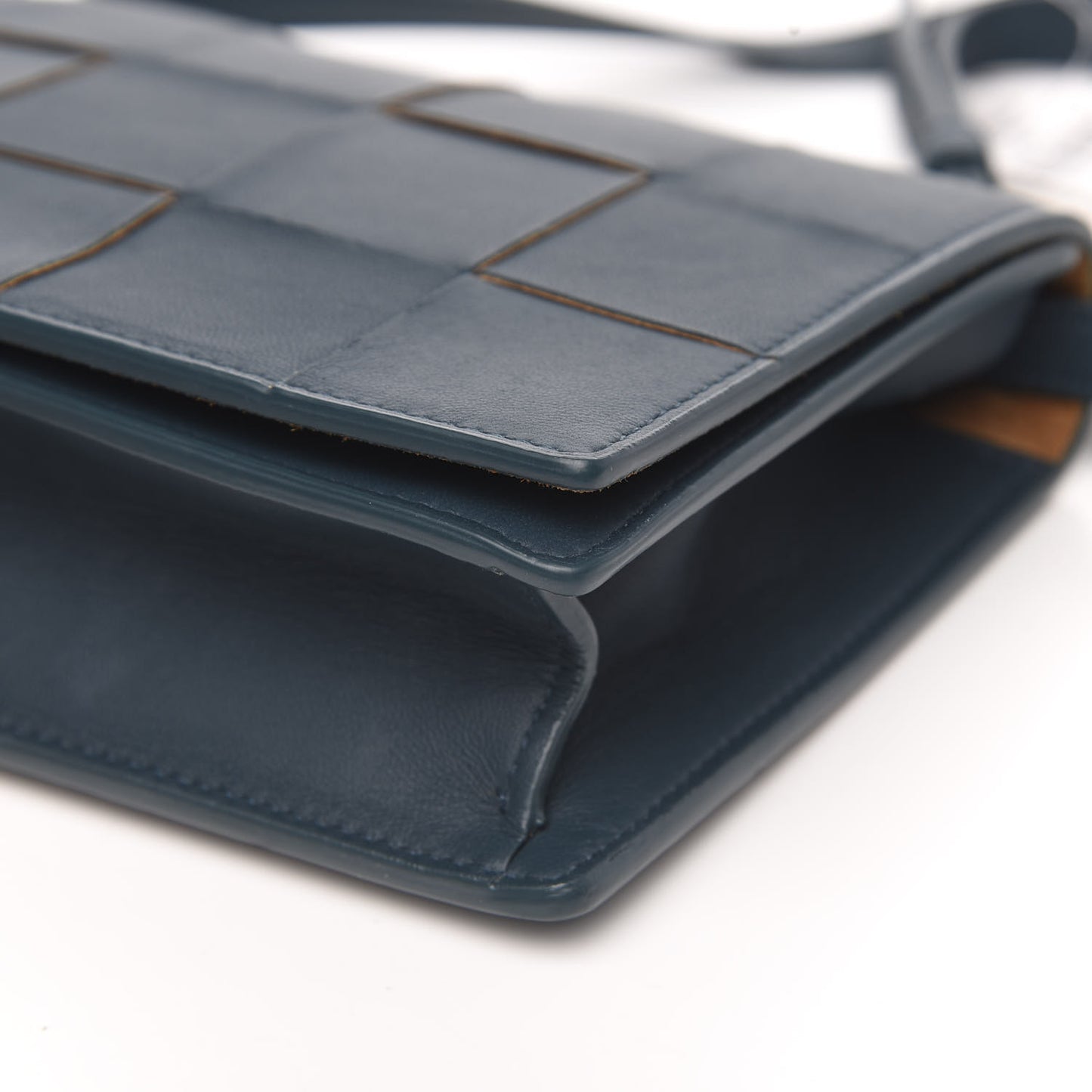 Lambskin Maxi Intrecciato Mini Cassette Crossbody Bag Petrol Blue
